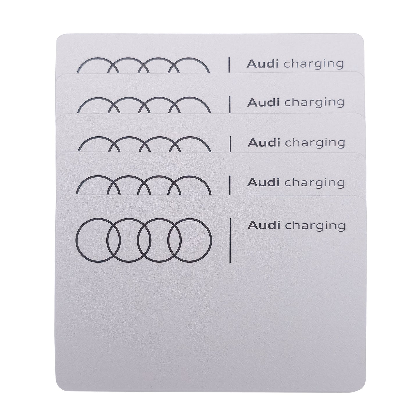 Audi nabíjení 5x karty RFID pro veřejné nabíjení (MSP) a Elli nabíjecí stránky správy (CSM)