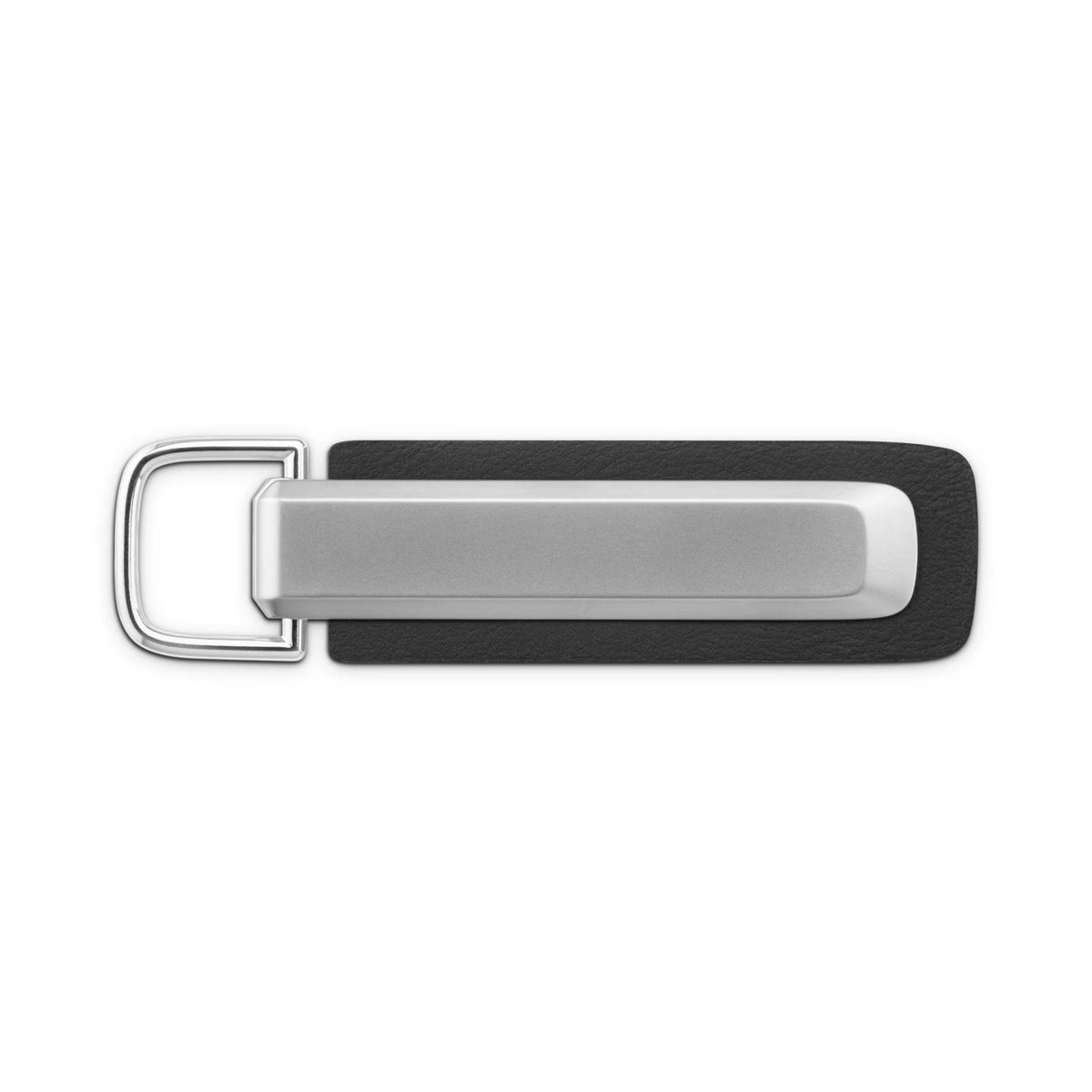 Audi Schlüsselanhänger Ringe, silber/schwarz, Metall & Valcona Leder – Ansicht 2