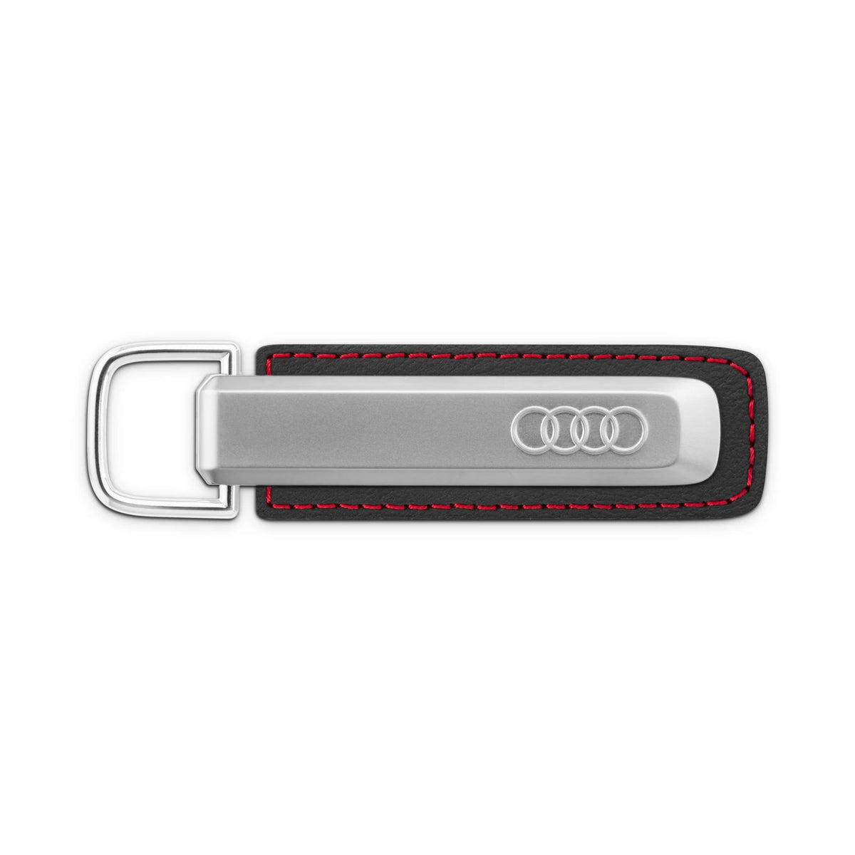 Audi Schlüsselanhänger S, silber/schwarz, Metall & Valcona Leder – Ansicht 1