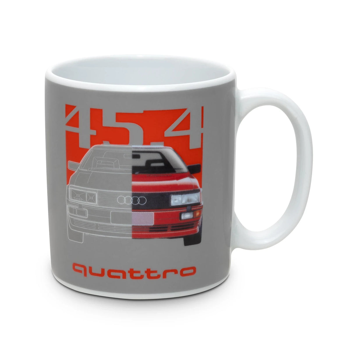 Audi quattro 45.4 Tasse, grau, Porzellan, 350 ml – Ansicht 1