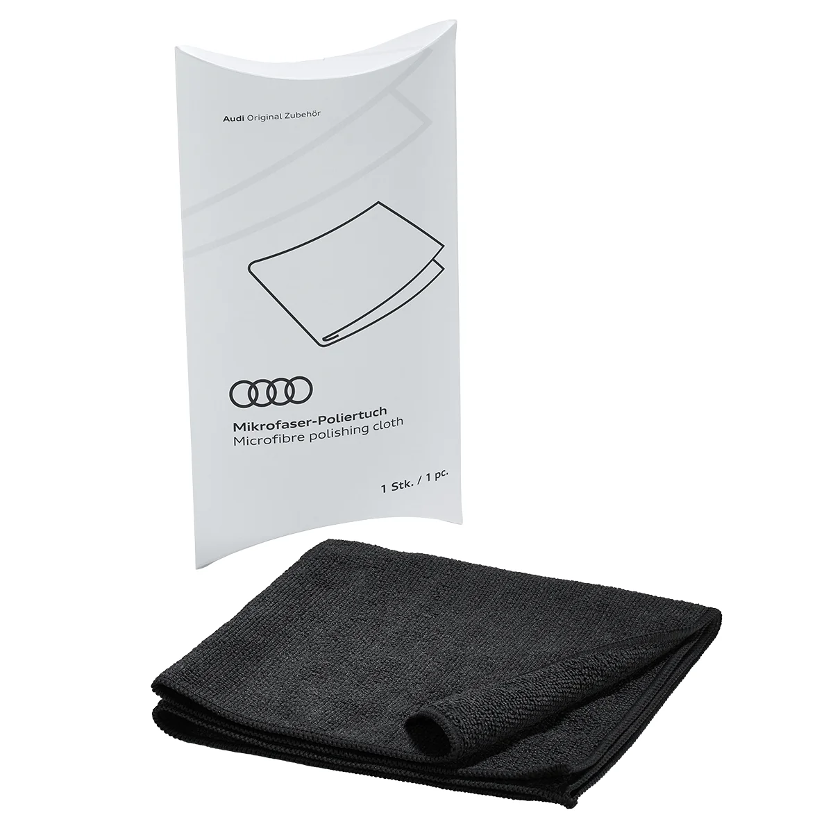 Audi Mikrofaser-Poliertuch 40 x 40 cm schwarz mit Verpackung, Original Zubehör 00A096325020