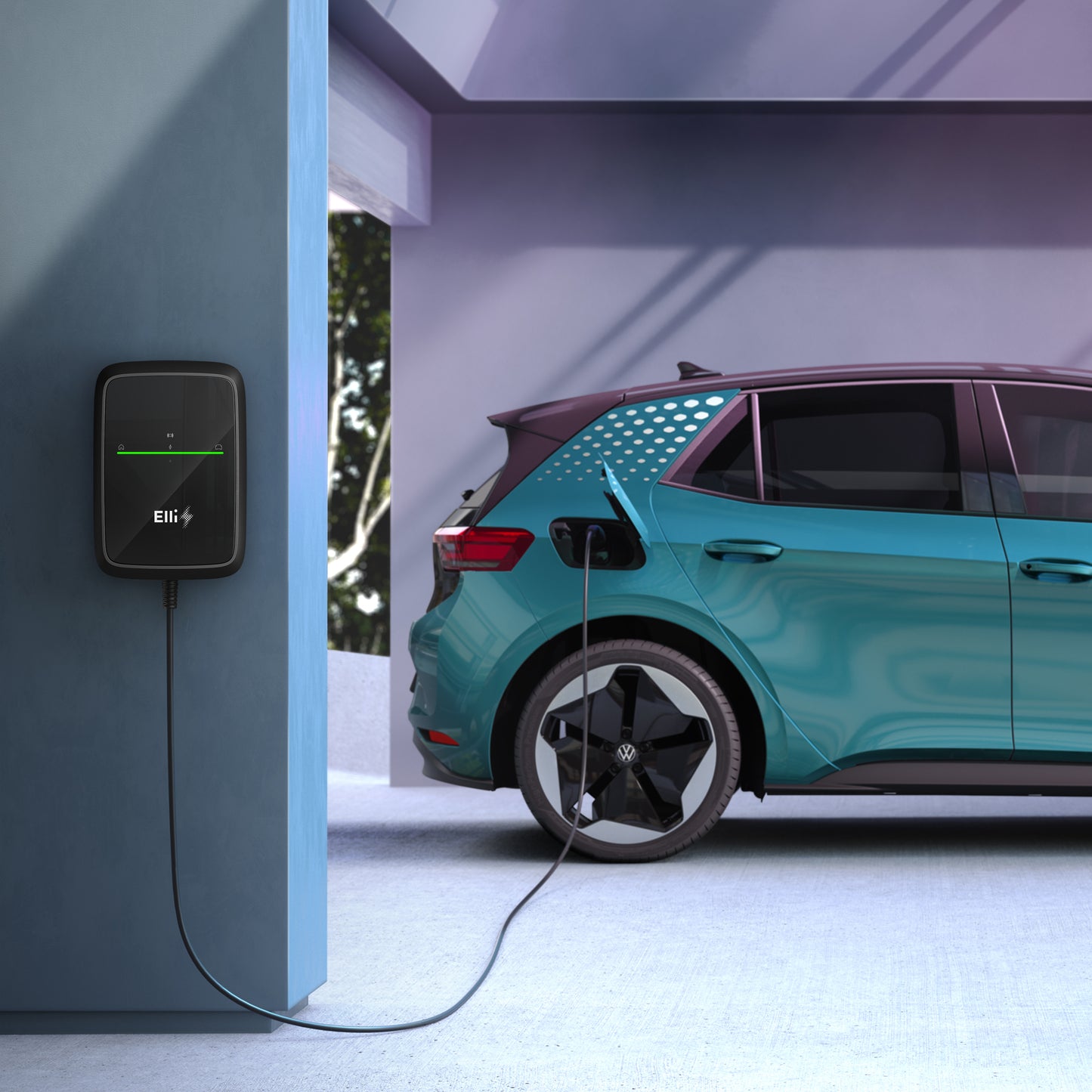 Elli Charger Connect 2, 11 kW Wallbox with cable 7.5m (type2), app, WLAN, PV shop, phase switch