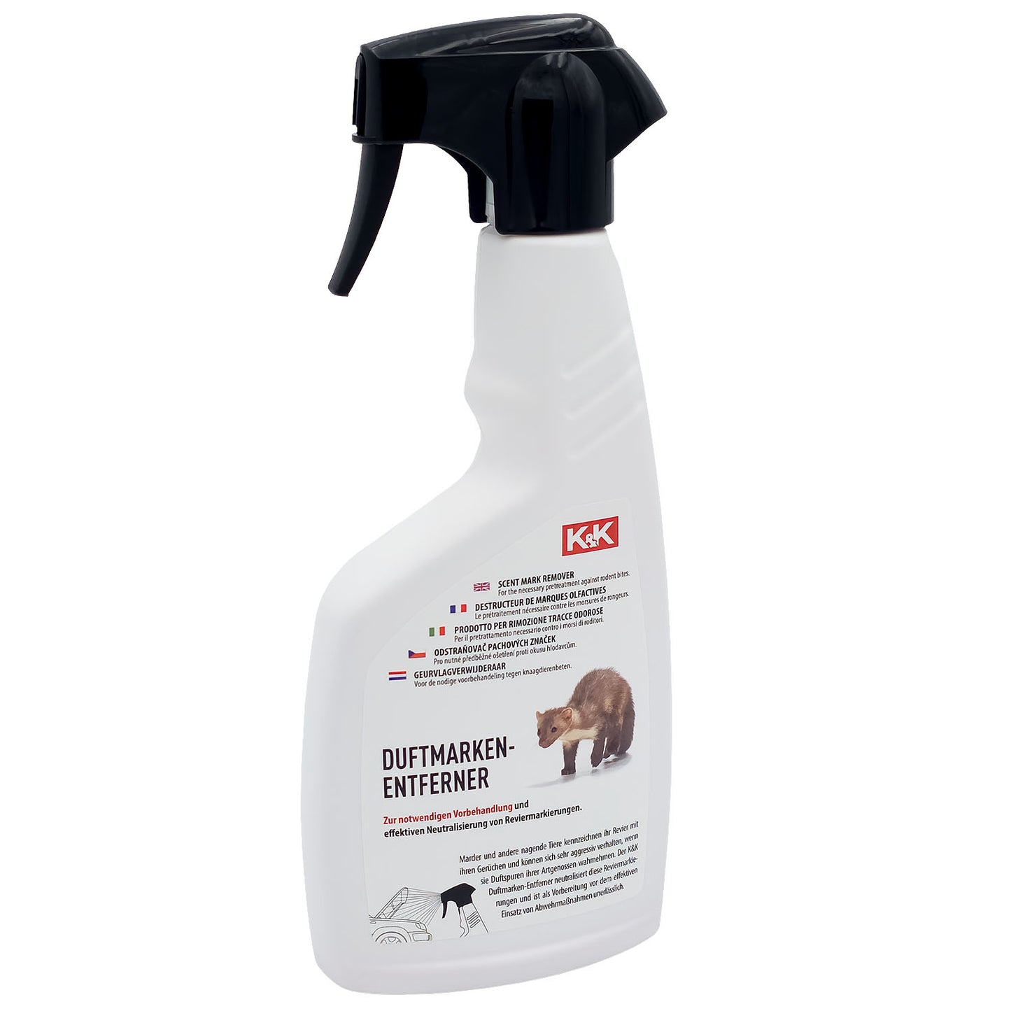 K&K Marderabwehr Marder Duftmarkenentferner, Sprühflasche 500ml