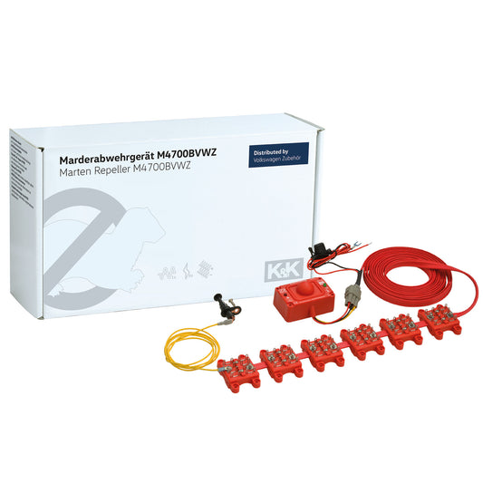 K&K Marderabwehr M4700B Intensiver KFZ Marderschutz fürs Auto, Multikontakt-Hochspannungsbürsten, 360° Ultraschall, IP65 wasserdicht