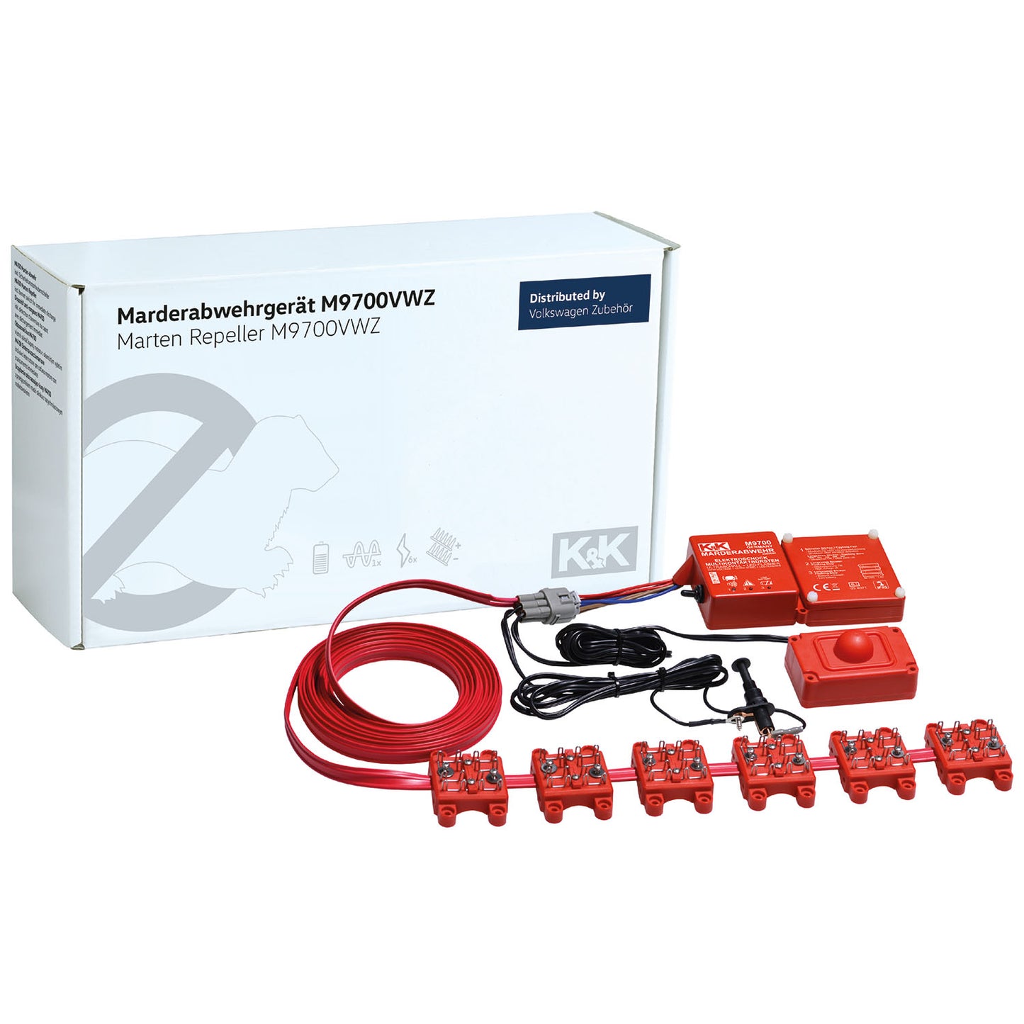 K&K Marderabwehr M9700 Autaker KFZ protection anti-martres pour la voiture, étanche IP65, alimenté par batterie, ultrasons 360°