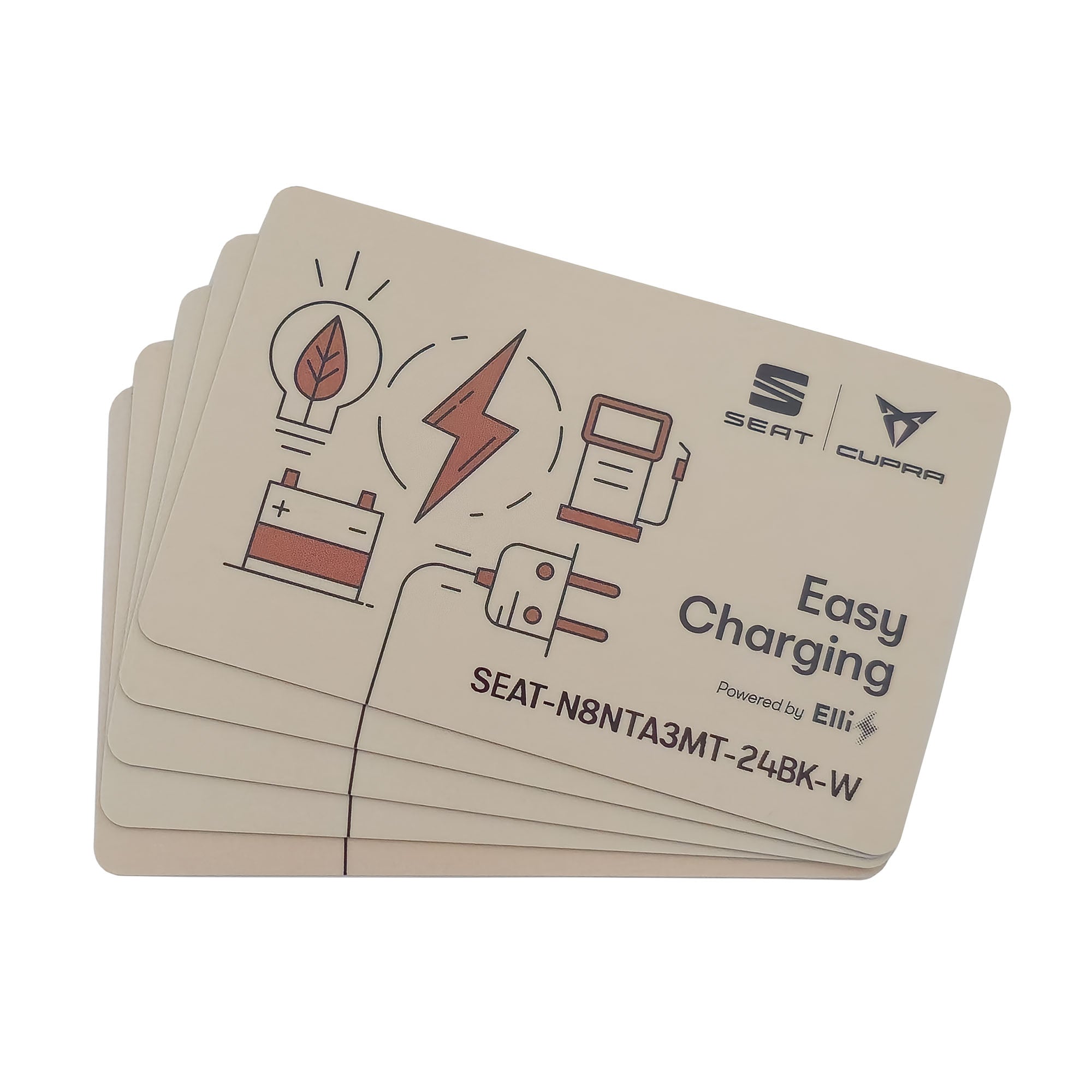 RFID-kort 5x ladekort til Seat/Cupra Charger Connect & Pro-vægboks