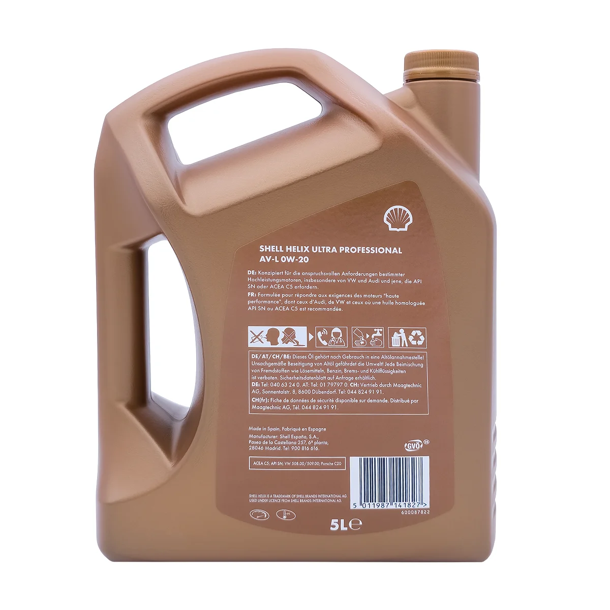 Shell Helix Ultra 0W20 Professional AV-L 5L Motoröl VW 508.00/509.00