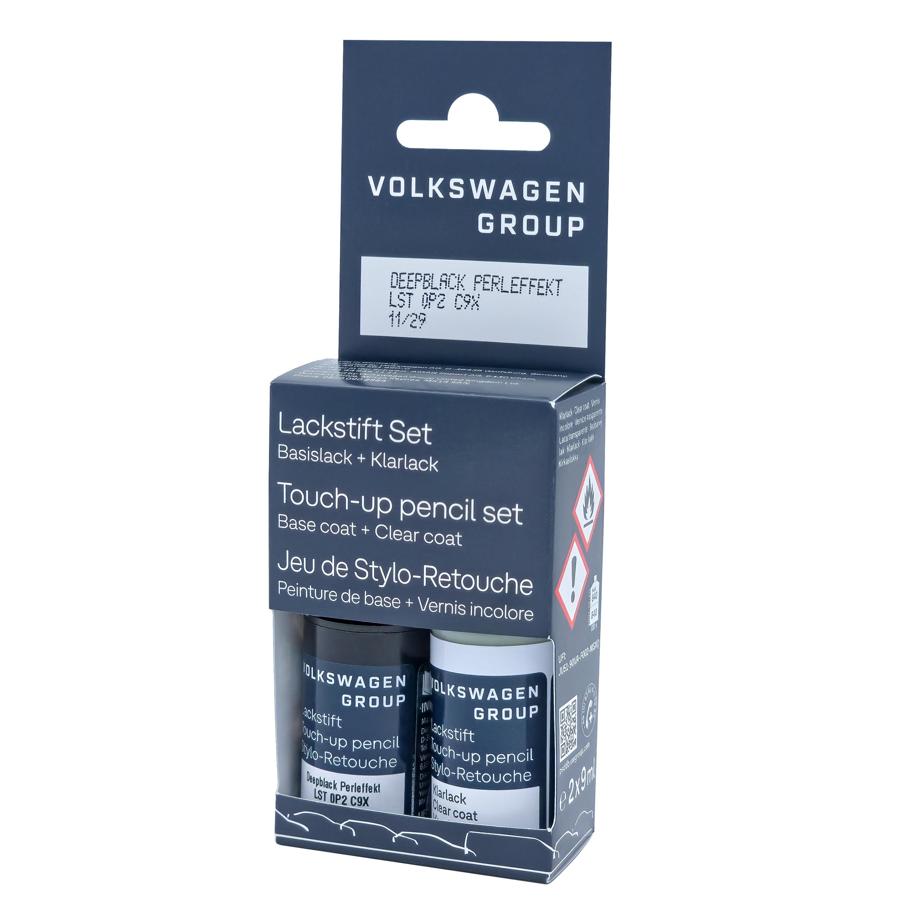 VW Lackstift Farbcode C9X Lackstift-Set - Deep Black Perleffekt LST0P2C9X