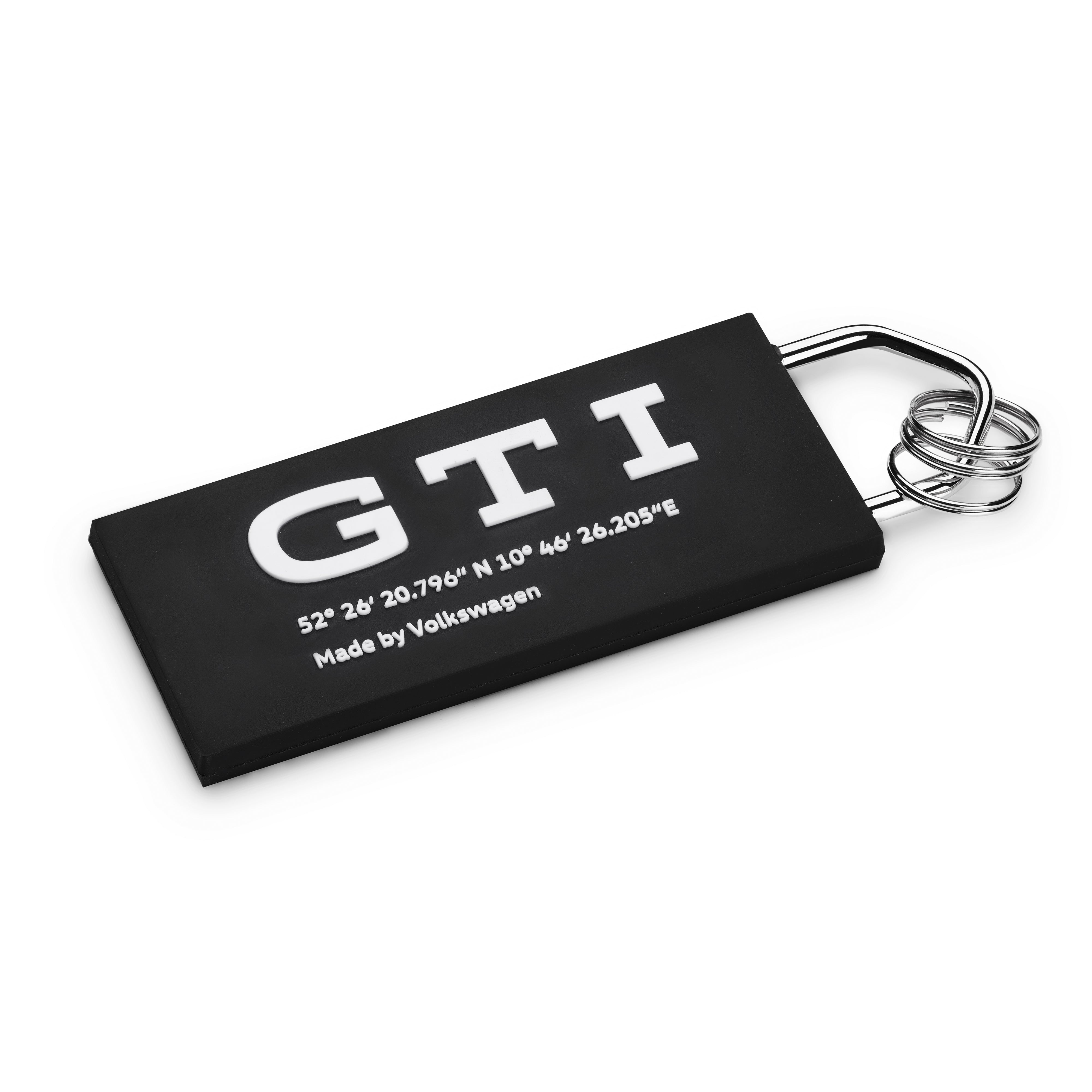 VW GTI Schlüsselanhänger aus PVC in Schwarz Weiß, 8x3,5cm, 5HV087013