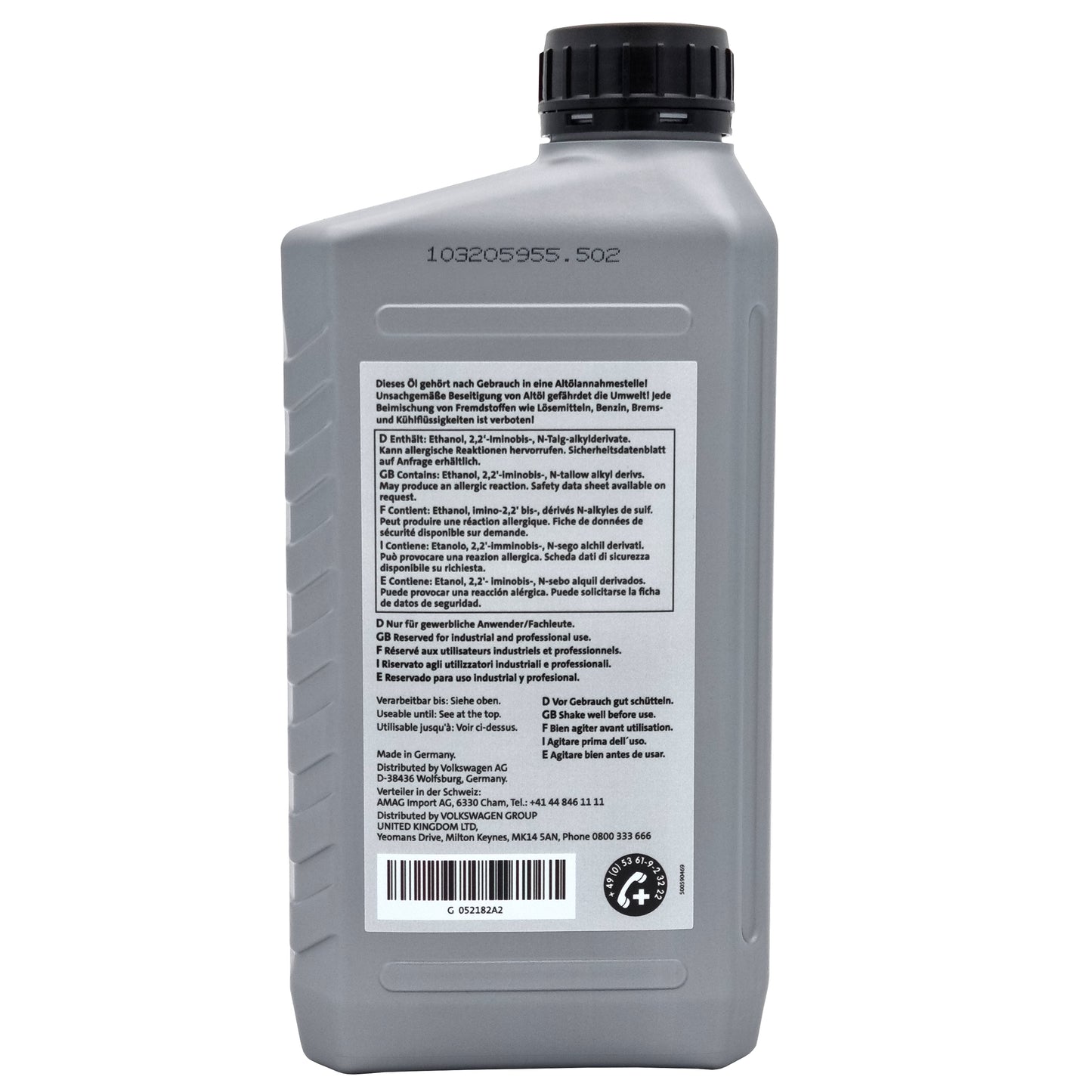 VW DSG Öl G052182A2, 6 Liter Doppelkupplungs-Getriebeöl, Automatikgetriebeöl