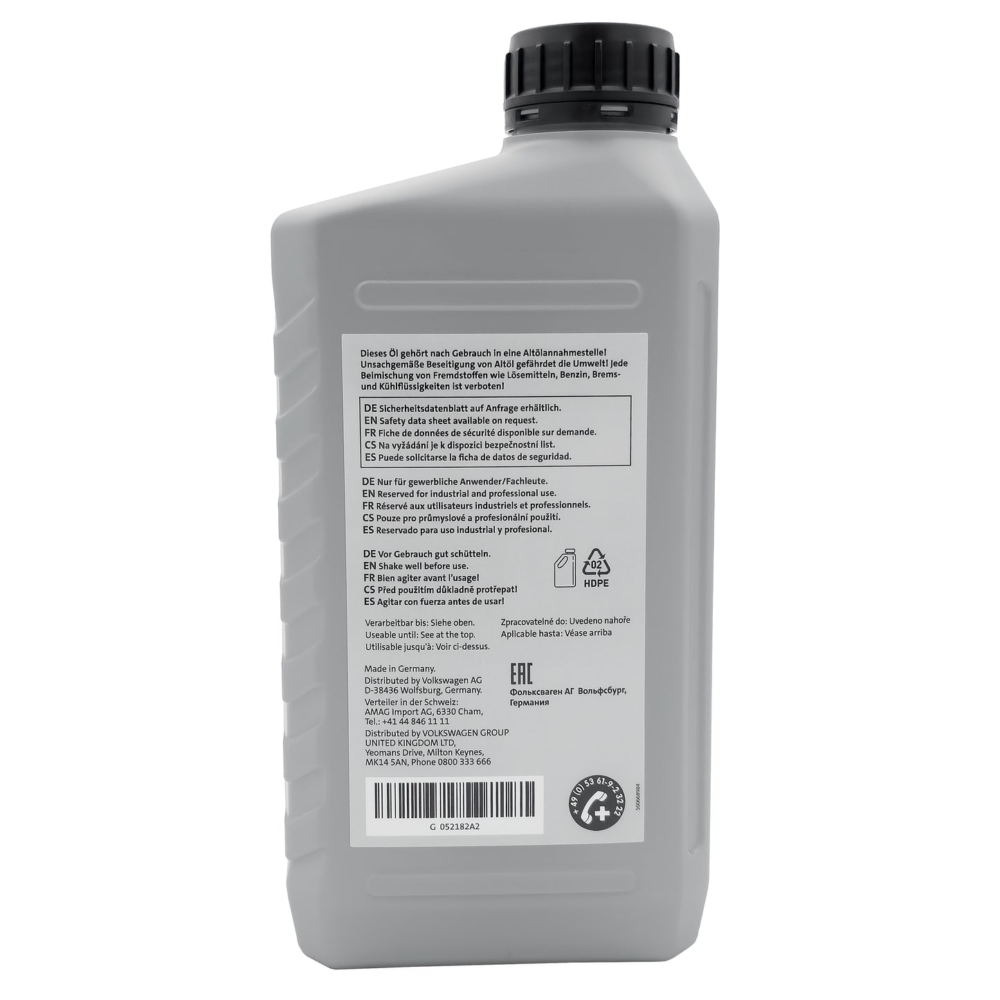 VW DSG Öl G052182A2, 1 Liter Doppelkupplungs-Getriebeöl, Automatikgetriebeöl