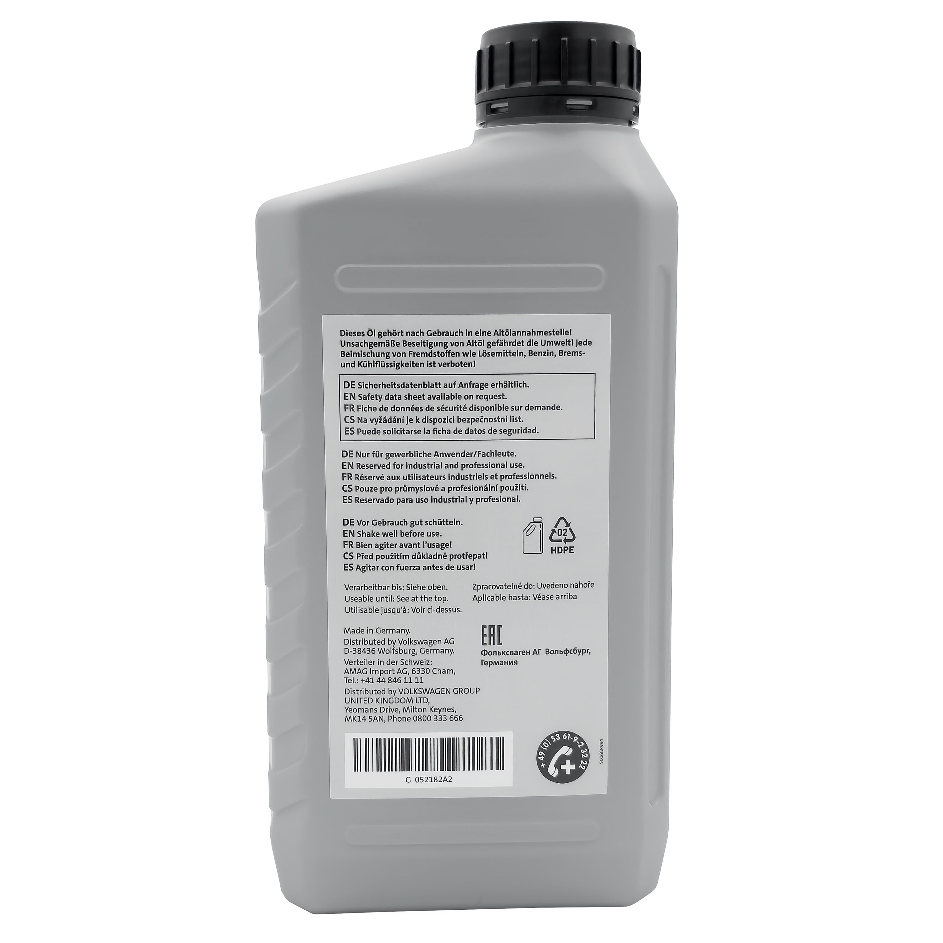 VW DSG Öl G052182A2, 1 Liter Doppelkupplungs-Getriebeöl, Automatikgetriebeöl
