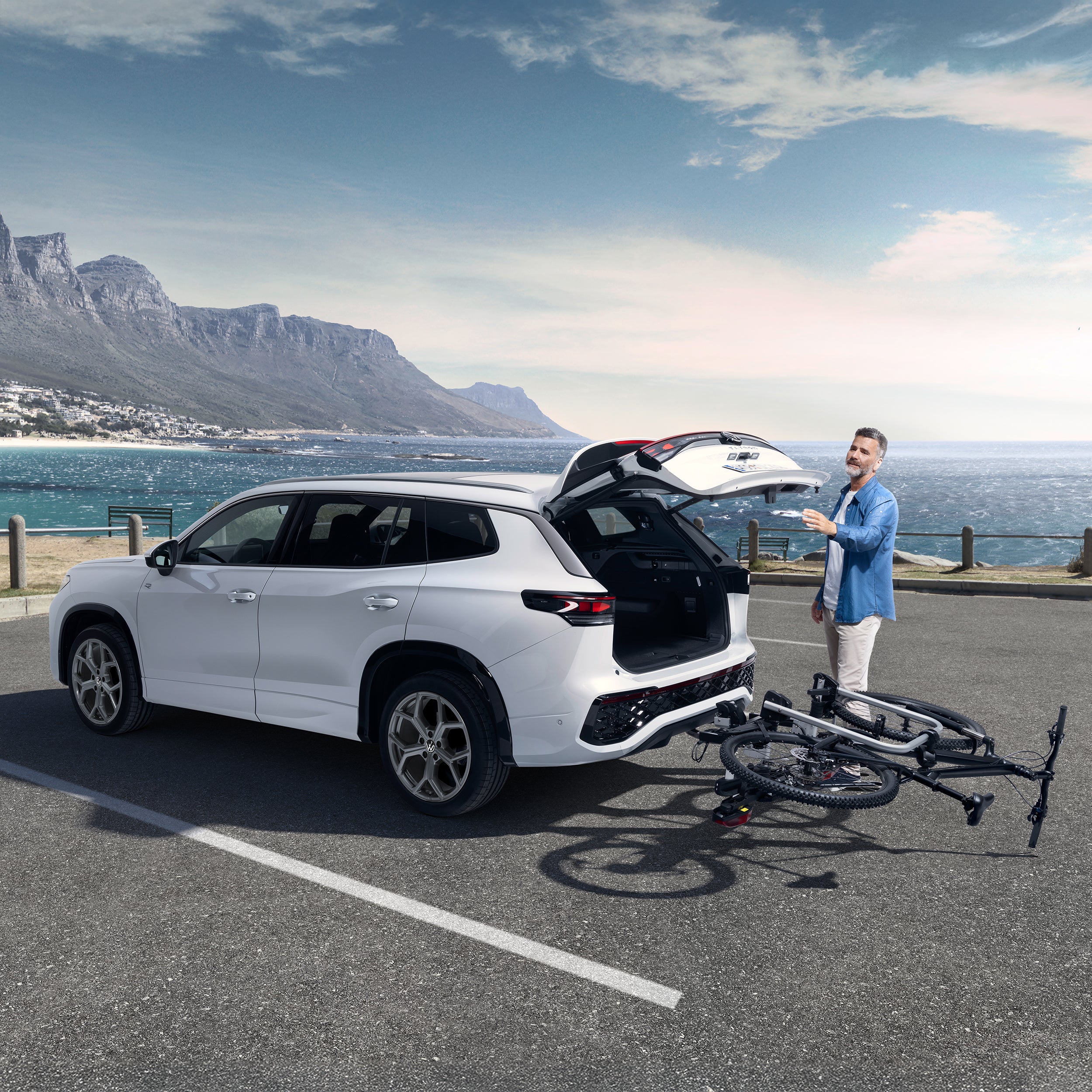 Volkswagen Premium fietsendrager, voor trekhaak, max. 2 fietsen, trekhaakdrager, opvouwbaar & opvouwbaar, 000071105T