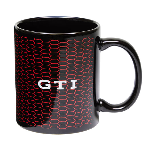 VW Becher GTI Kollektion, 300ml Becher, Kaffee-Tasse, schwarz mit rotem GTI Logo, 3A5069601A