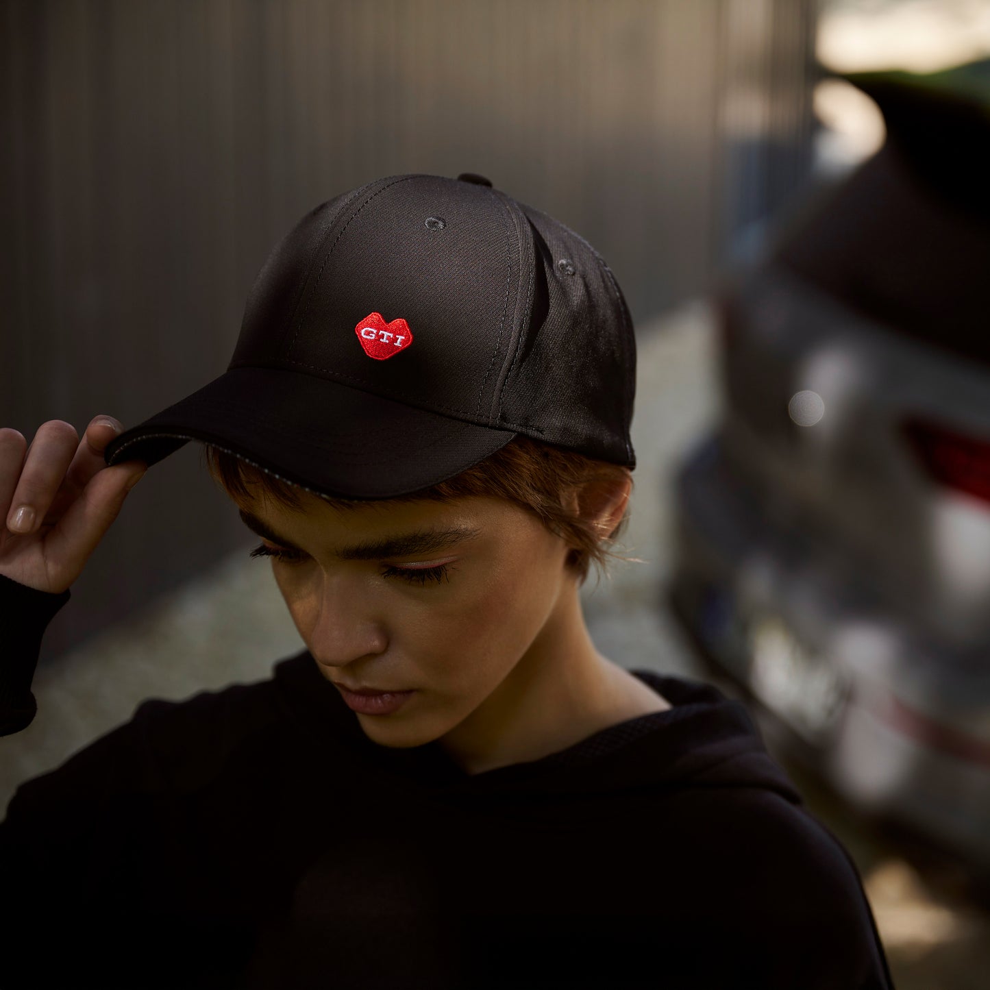 VW Cap GTI Kollektion, Basecap mit GTI-Herz-Logo, Kappe schwarz, 3A4084300C041
