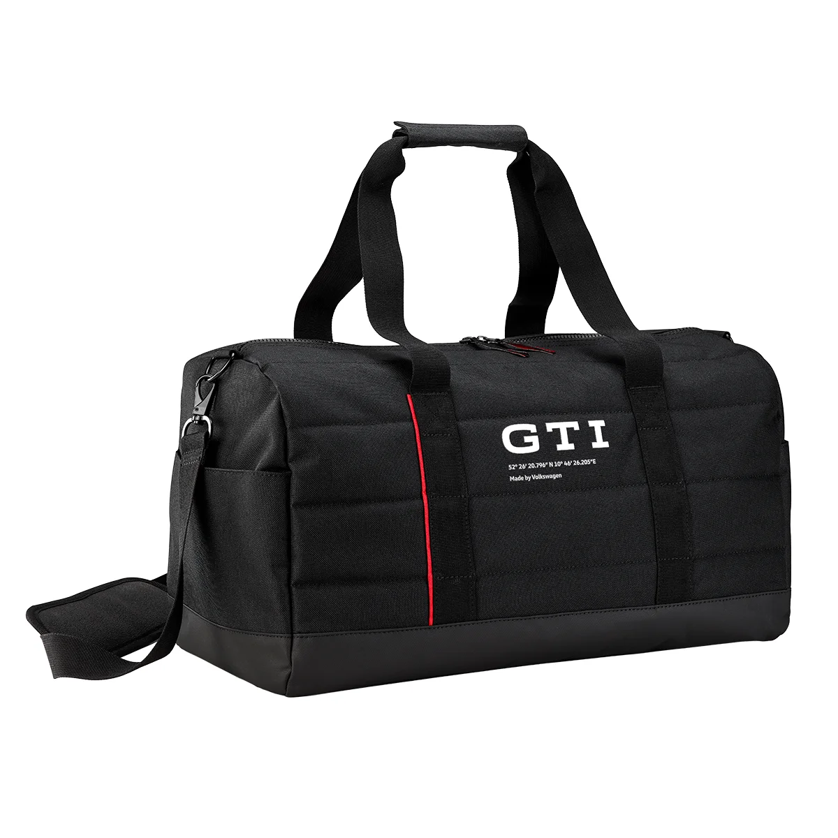 VW GTI Sporttasche 5HV087318, Schwarz mit weißem GTI Logo, mit Schultergurt, Reisetasche