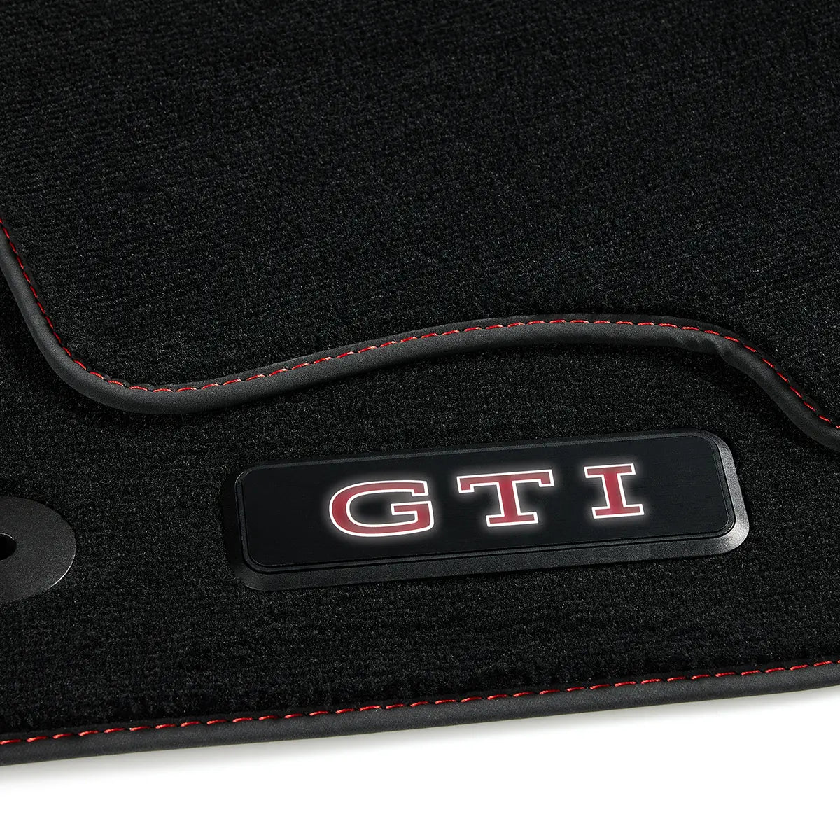 VW Golf 7, Golf 8 GTI Textilfußmatten, mit beleuchtetem GTI Logo, 4er Set, vorne und hinten, 5H1061270DWGK