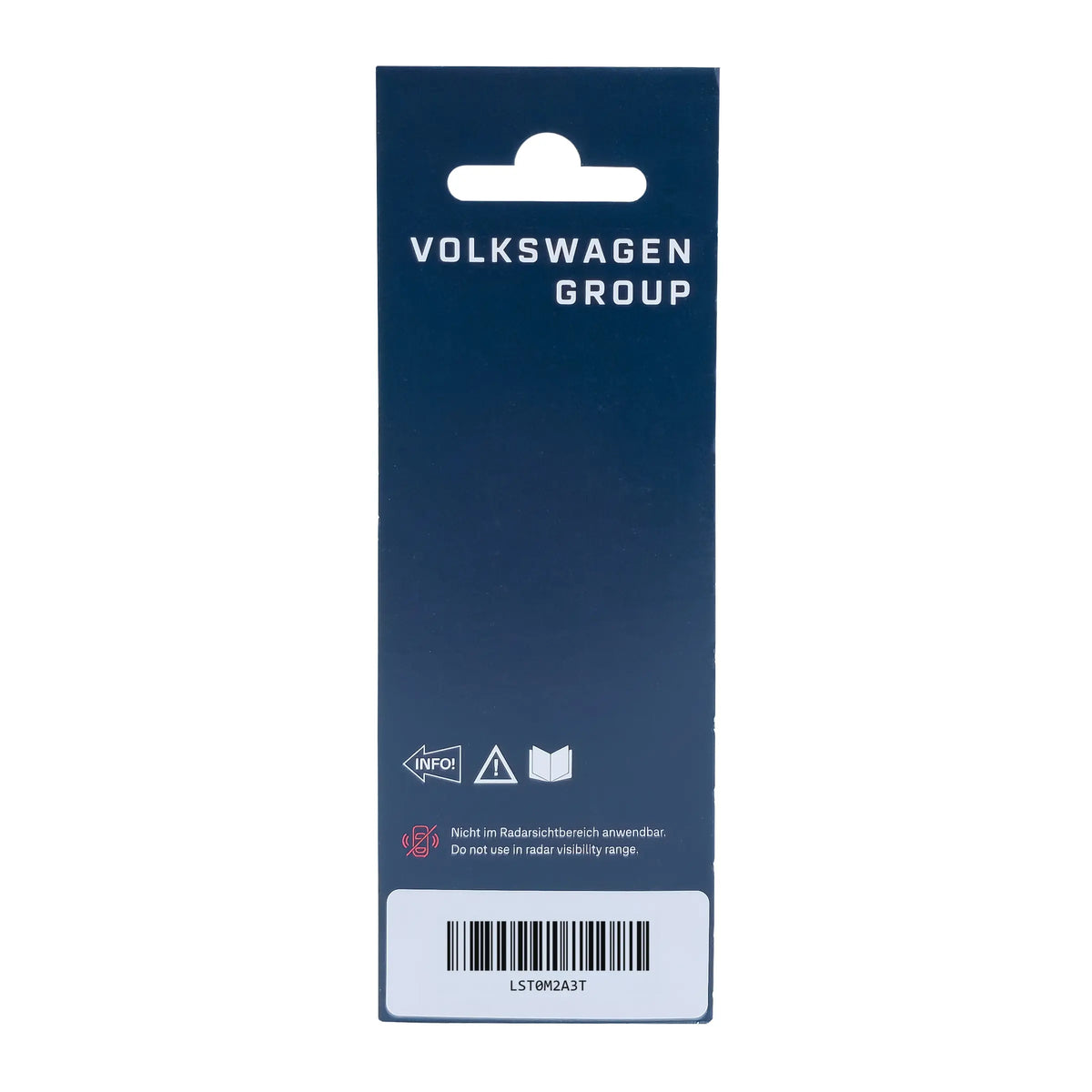Rückseite der VW Lackstift-Set Verpackung mit Barcode und Sicherheitshinweisen, LST0M2A3T