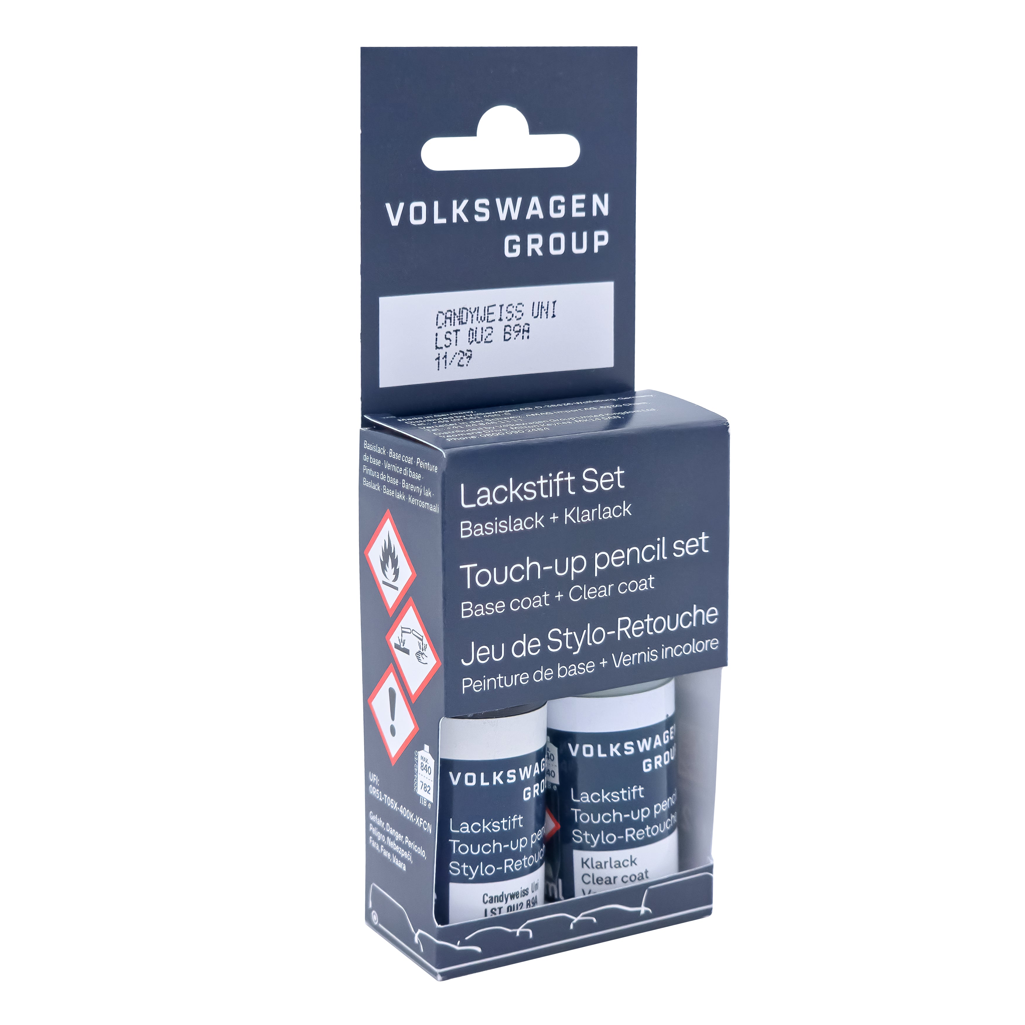 VW Audi Lackstift Farbcode B9A Lackstift-Set LB9A - Candyweiss / Cortinaweiss Uni - LST0U2B9A