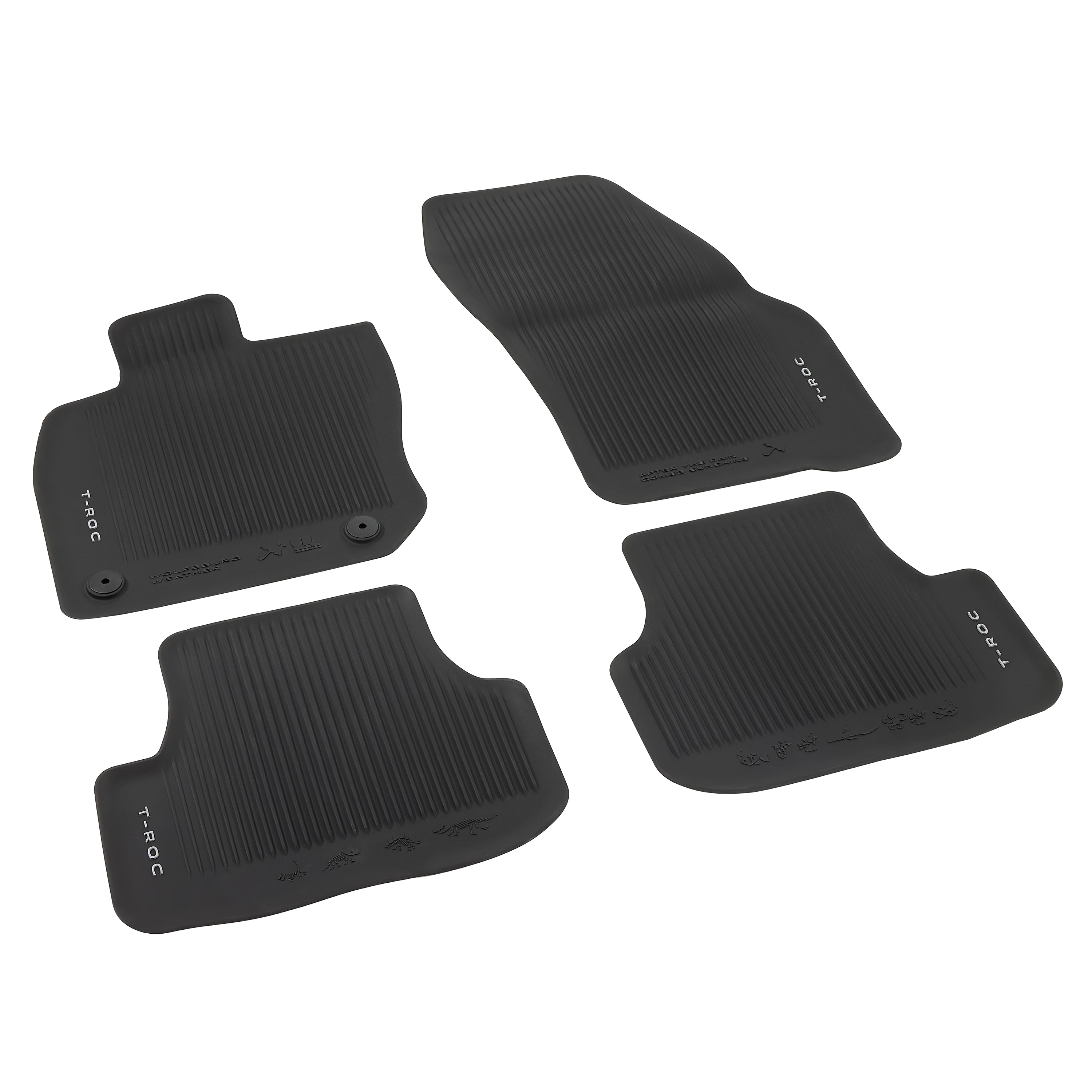 VW T-Roc rubber mats, 4 pieces, from year of manufacture 2026, front and rear, 2GV06150082V