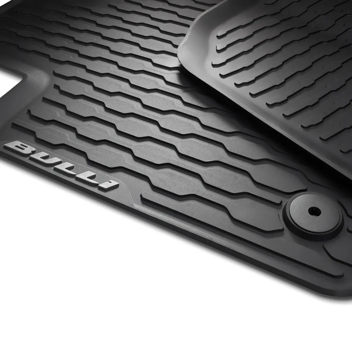VW T7 Gummimatte Detail mit Schriftzug und Befestigungspunkt, 7T106150282V