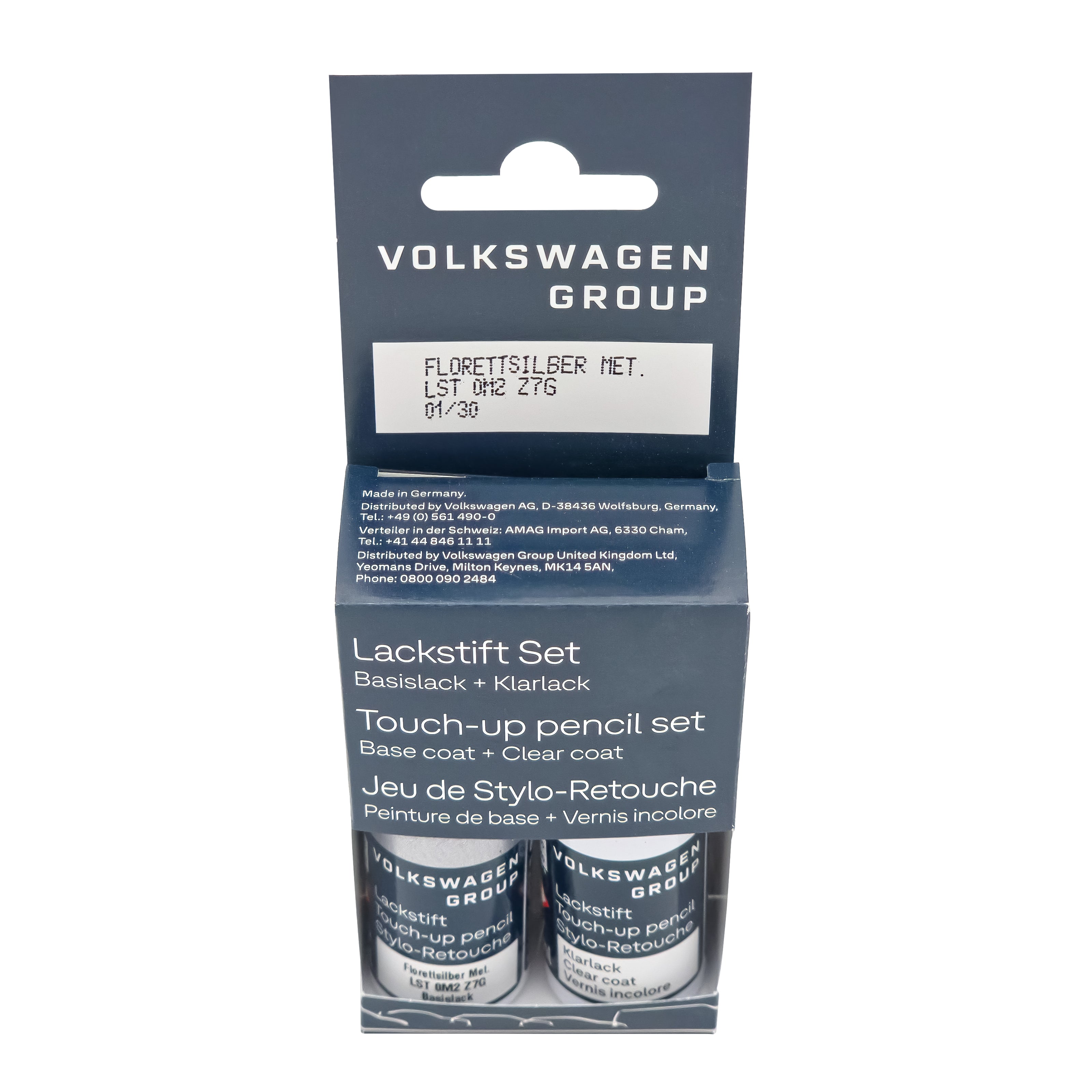 VW Audi Lackstift Farbcode Z7G Lackstift-Set LZ7G – Florettsilber Metallic - LST0M2Z7G