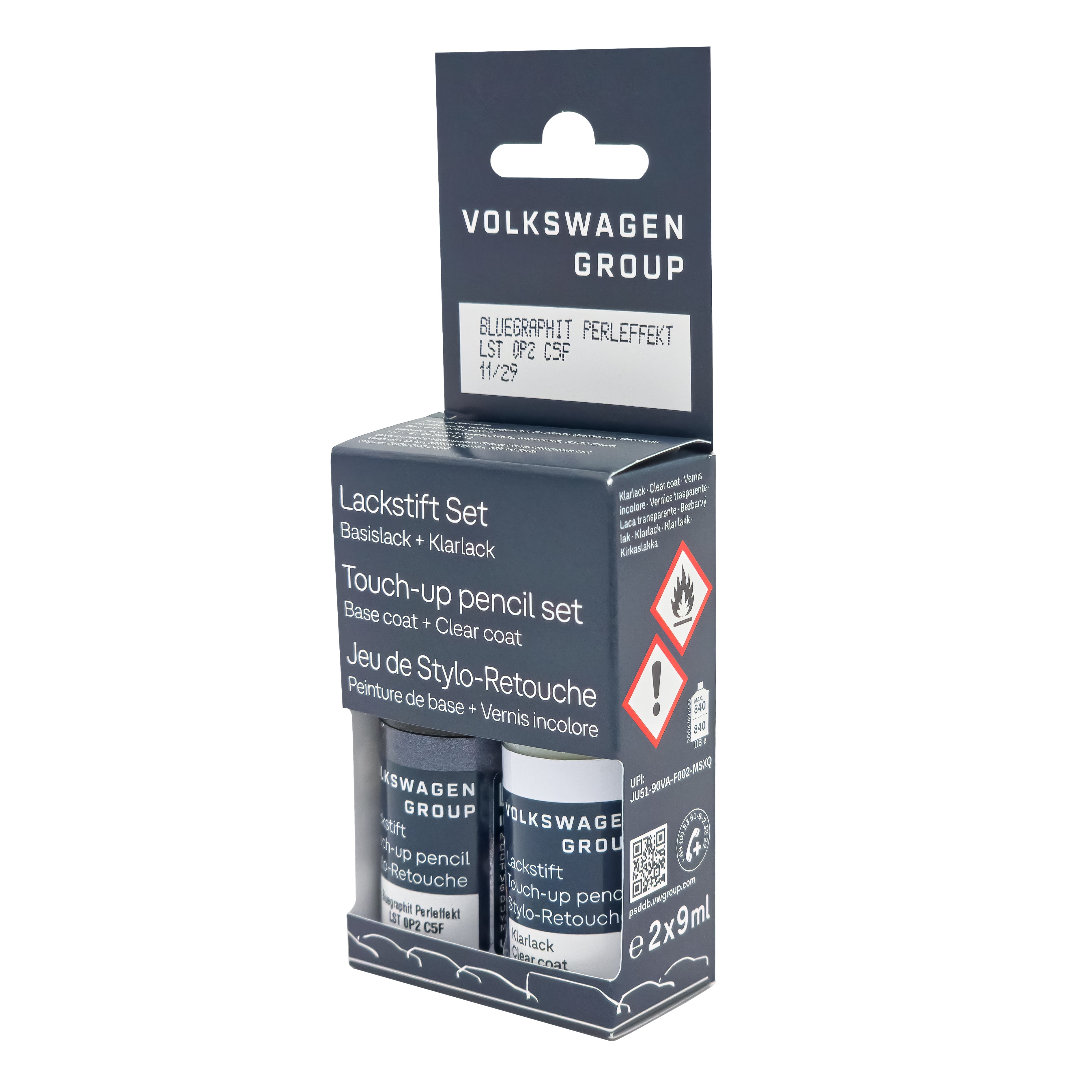 VW Audi Lackstift Farbcode C5F Lackstift-Set LC5F – Bluegraphit-Perleffekt - LST0P2C5F