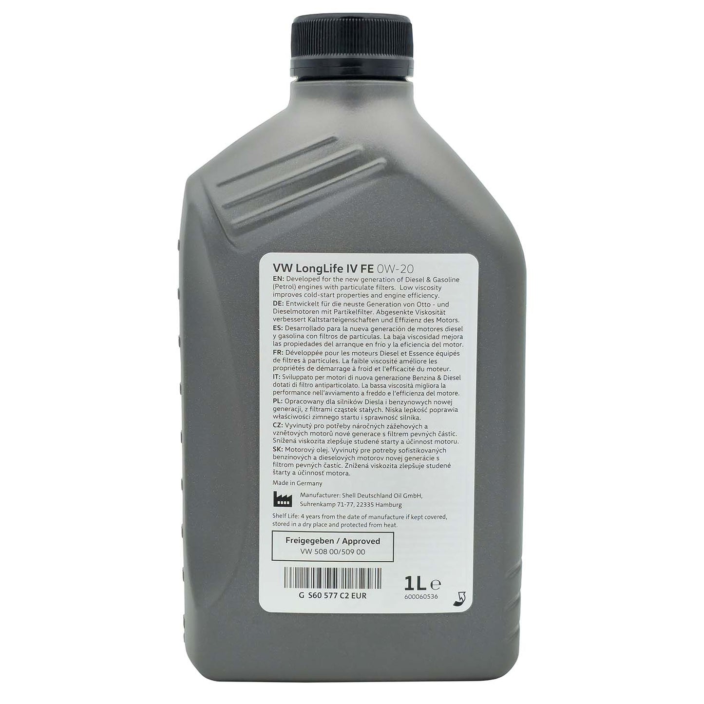 Volkswagen LongLife IV FE engine oil SAE 0W20 VW 508.00/509.00