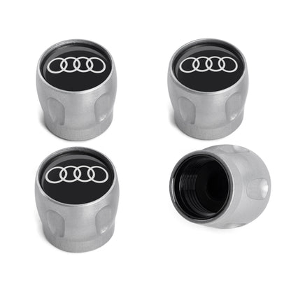 Audi Ventilkappen 80A07215 mit Audi-Logo - Set aus 4 eloxierten Aluminiumkappen