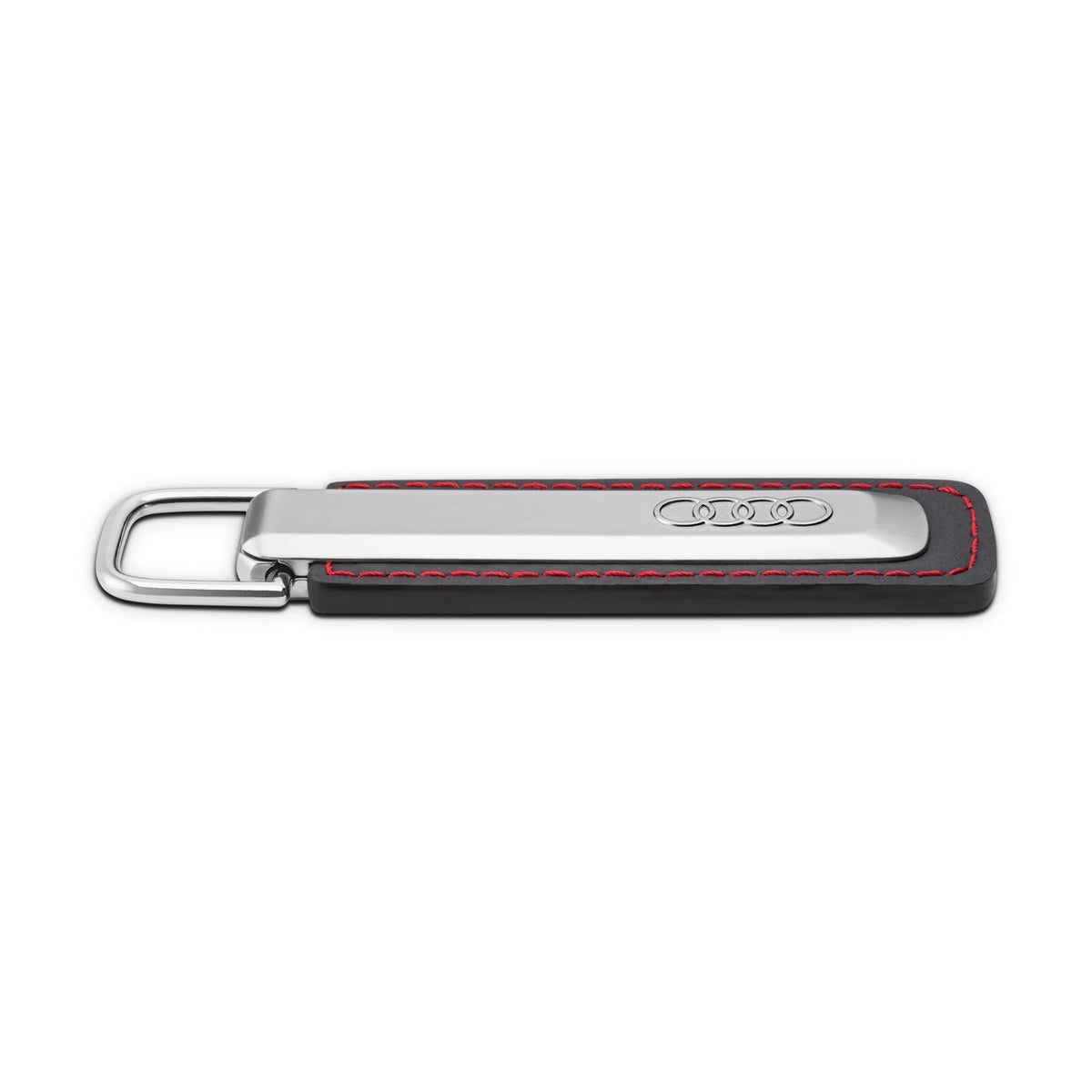 Audi Schlüsselanhänger S, silber/schwarz, Metall & Valcona Leder – Ansicht 3