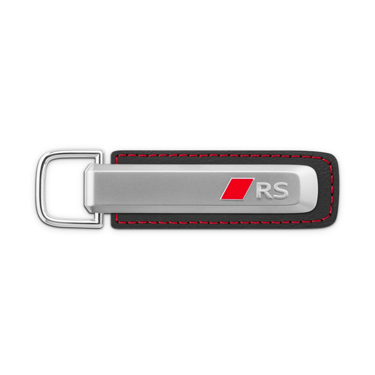 Audi Schlüsselanhänger RS, silber/schwarz, Metall & Valcona Leder – Ansicht 2