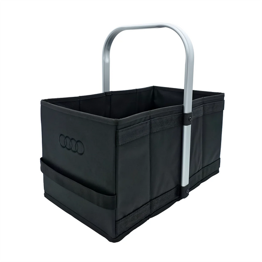 Audi Faltkorb 20L, Einkaufskorb mit Alu-Tragegriff, schwarz, 85H087317