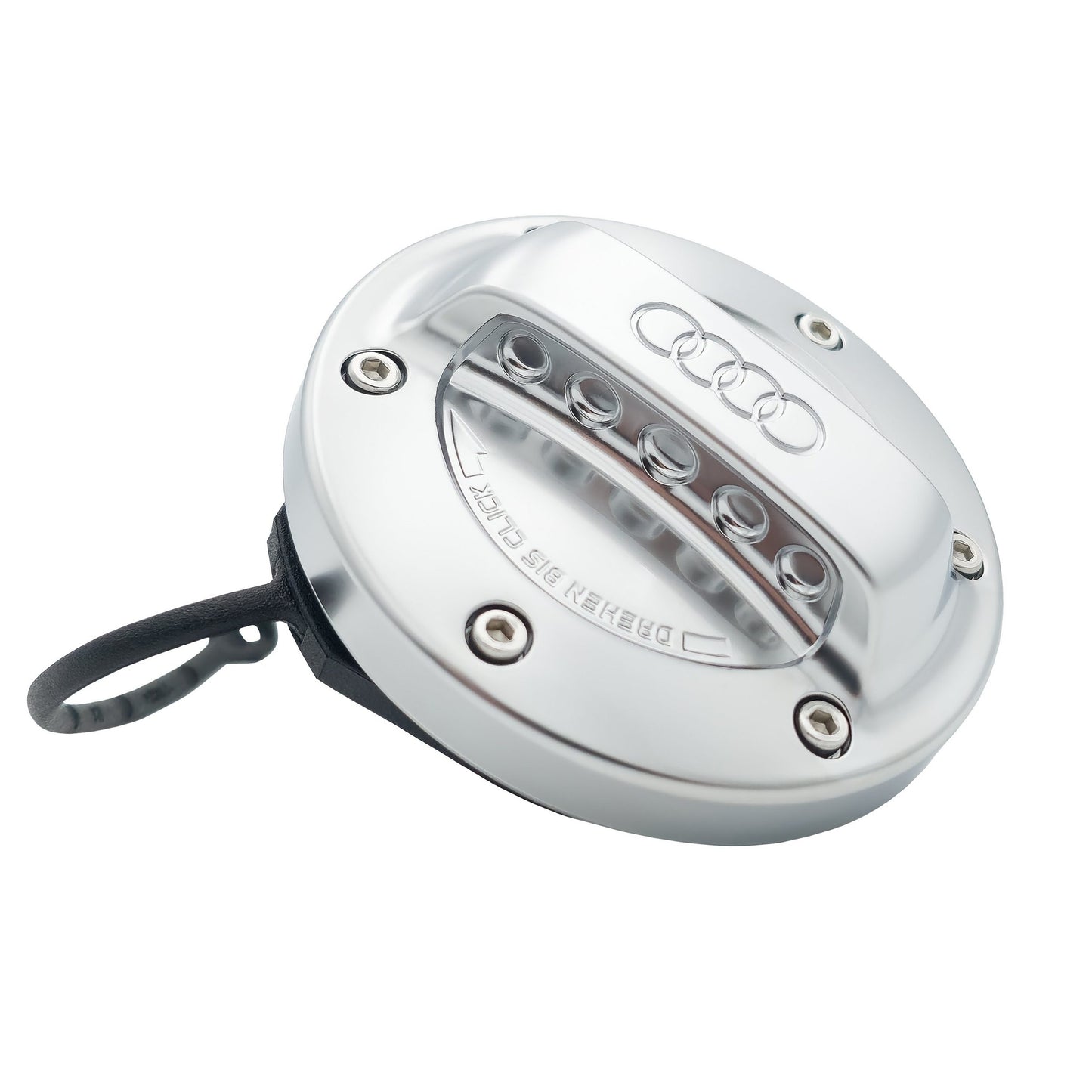 Audi original Tankdeckel, Deckel in Alu-Optik mit Audi-Ringen, 8Y0071000