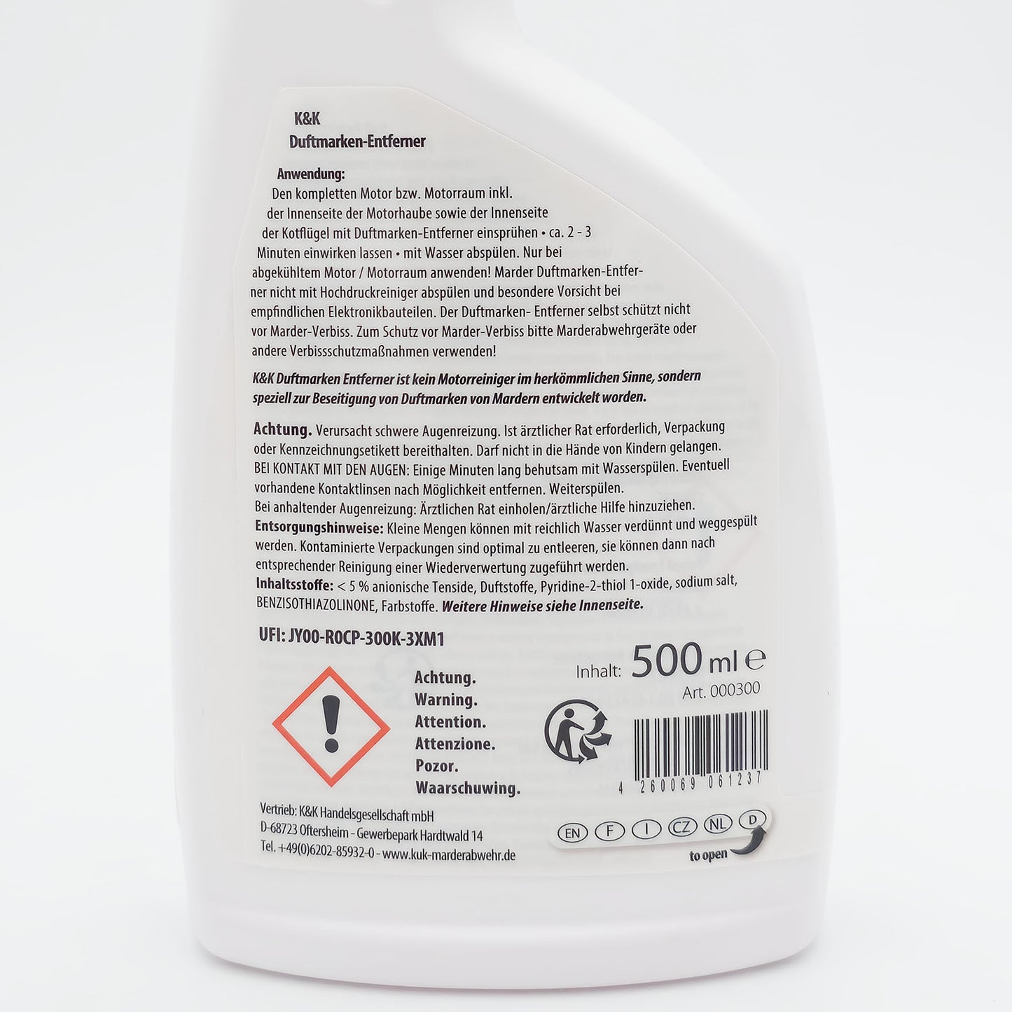 K&K Marderabwehr Marder Duftmarken-Entferner, 500ml