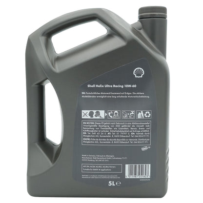 Shell HELIX Ultra 10W60 Racing 5L engine oil, Ferrari, BMW M, API SN