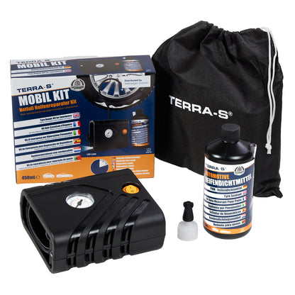 VW Reifenpannenset mit Kompressor & 450 ml Dichtmittel, LED-Licht, RDKS-kompatibel, 5H0071211A