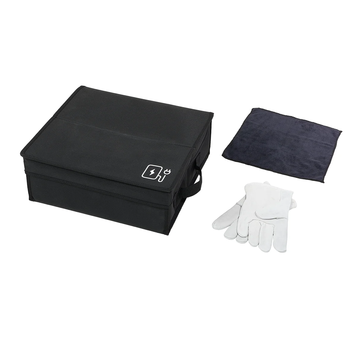 VW Faltbox für E-Ladekabel mit Handschuhen und Reinigungstuch, schwarz, 000054410A
