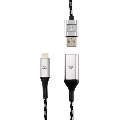 VW USB-A auf USB-C Anschlusskabel Premium, Adapter, 50cm lang, 000051446CE