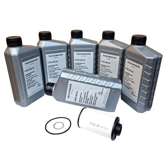 VW DSG Ölwechsel Set, 6 Liter Doppelkupplungs-Getriebeöl G052182A2, mit Filter und Dichtringen