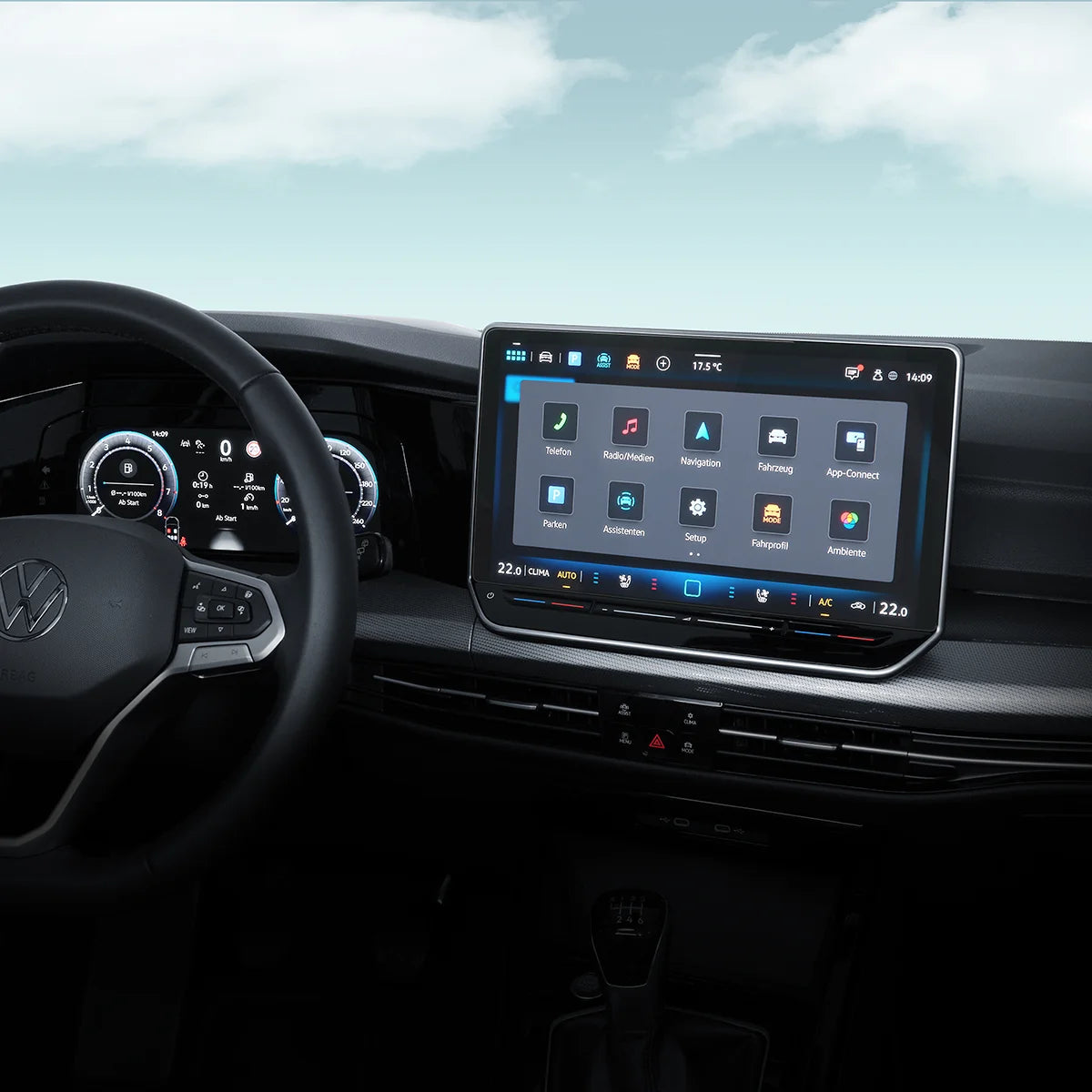 VW Displayschutzfolie 12,9 Zoll auf dem Infotainment-Display verklebt, 5H0051709A