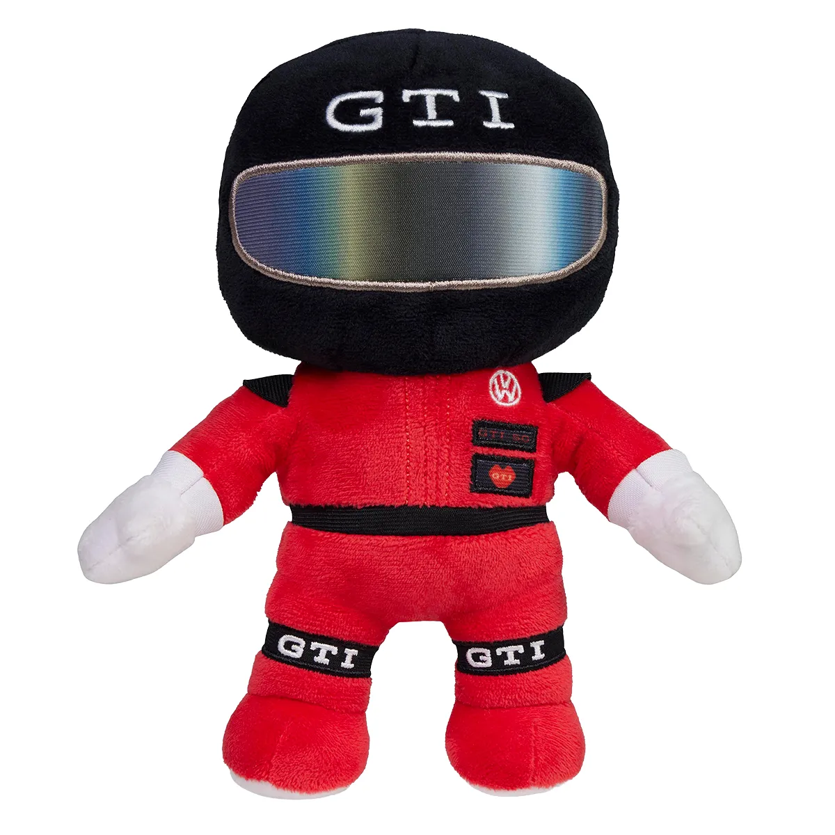 VW GTI Plüschfigur Jacky 3A5087576, Rot Schwarz mit Helm, Plüschtier, Stofftier, Kuscheltier