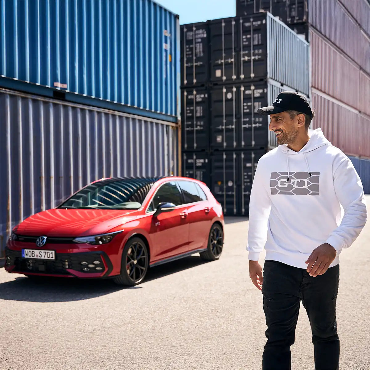 VW Cap GTI Kollektion, Basecap mit GTI-Logo weiß, Kappe schwarz, 3A4084300A041