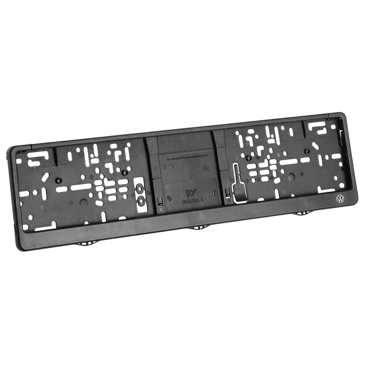VW Kennzeichenhalter 520mm, Nummernschildhalter schwarz mit Volkswagen Logo, 000071801BC