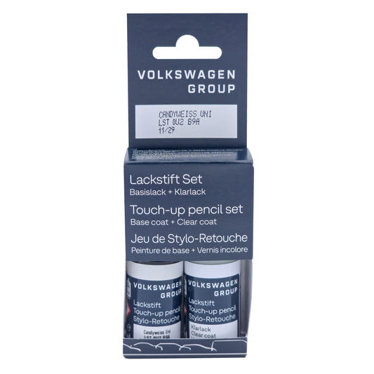 VW Audi Lackstift Farbcode B9A Lackstift-Set LB9A - Candyweiss / Cortinaweiss Uni - LST0U2B9A