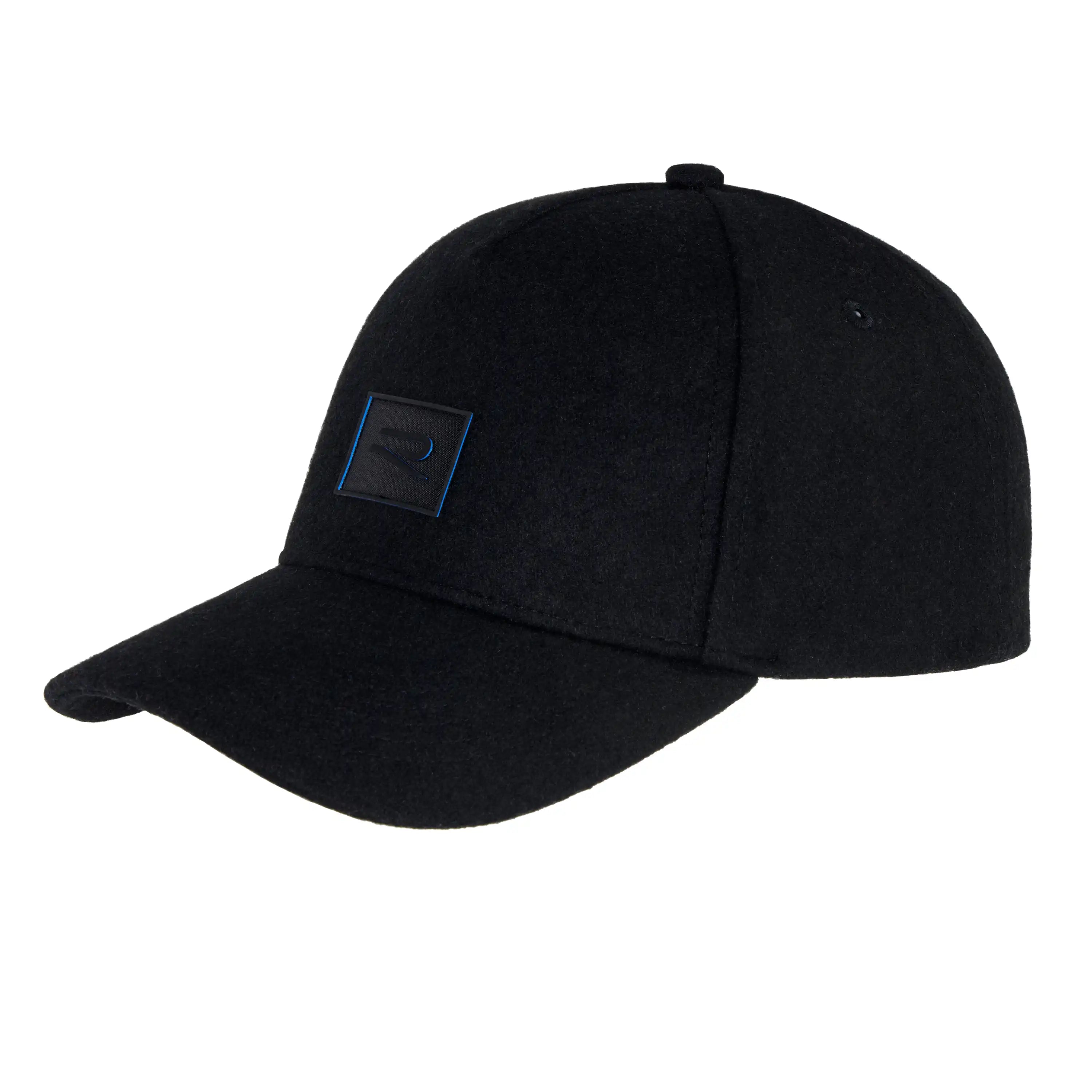 VW Cap R Kollektion, Basecap mit R-Logo, Kappe schwarz, mit blauen Nähten, 3B4084300041