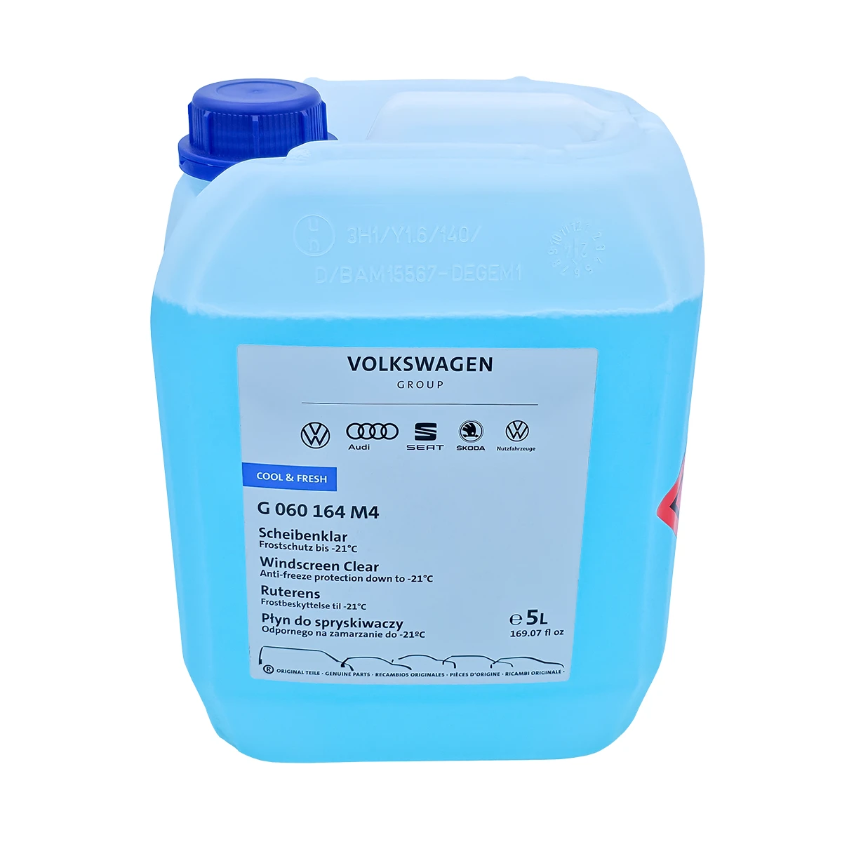VW Scheibenklar Winter Cool and Fresh, 5L Fertigmischung, Frostschutz bis -21 °C, G060164M4