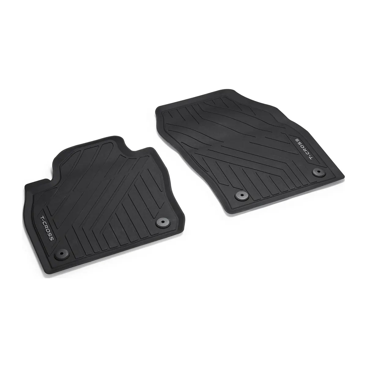 VW T-Cross Gummimatten 2er-Set vorne freigestellt, Titanschwarz, 2GM06150282V