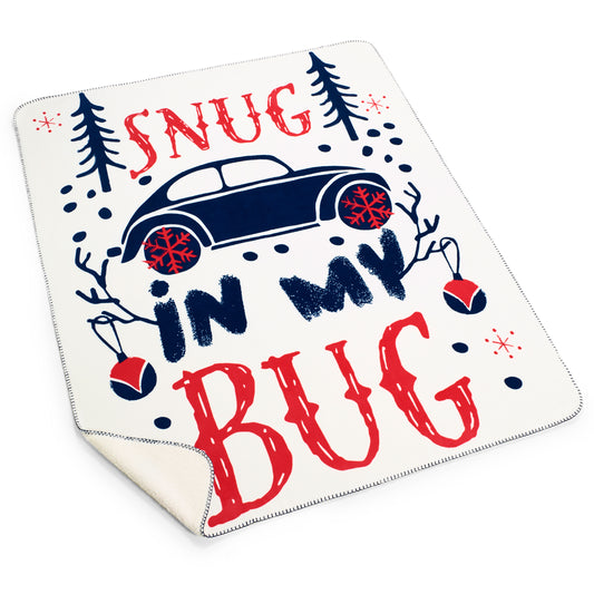 Volkswagen Kuscheldecke Fleecedecke 150x130cm, mit VW Käfer Motiv, Snug in My Bug, 1H4084503