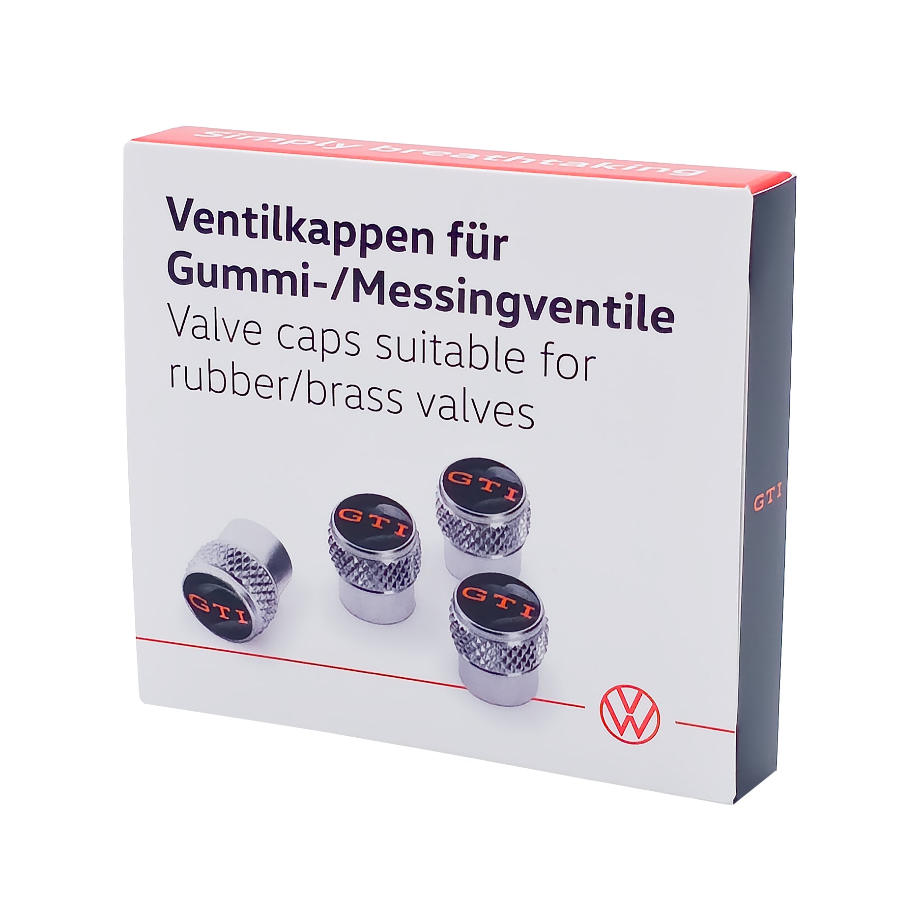 VW Ventilkappen GTI, für Gummiventile und Messingventile, 000071215Q