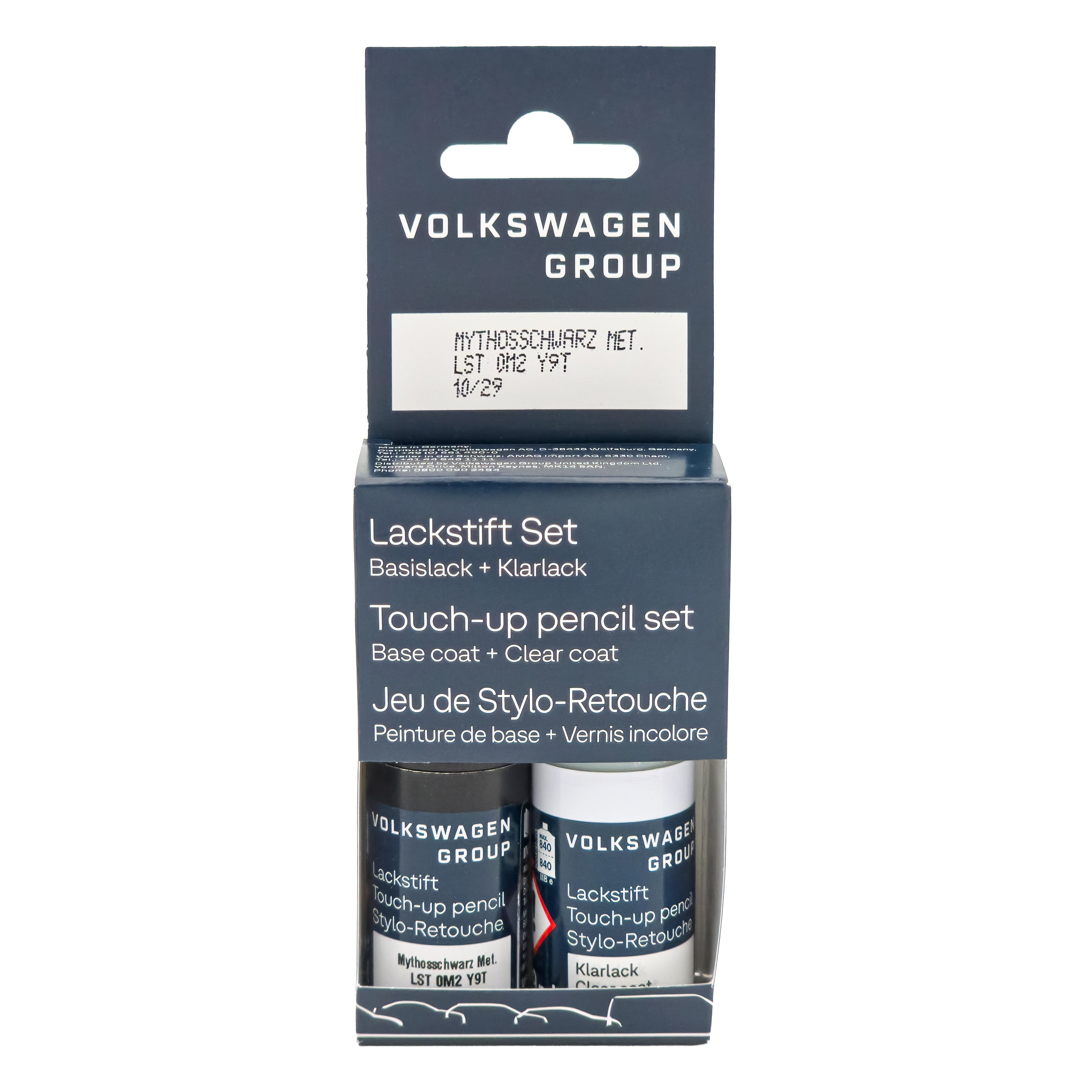VW Lackstift Farbcode Y9T / LY9T Lackstift-Set - Mythosschwarz Metallic LST0M2Y9T